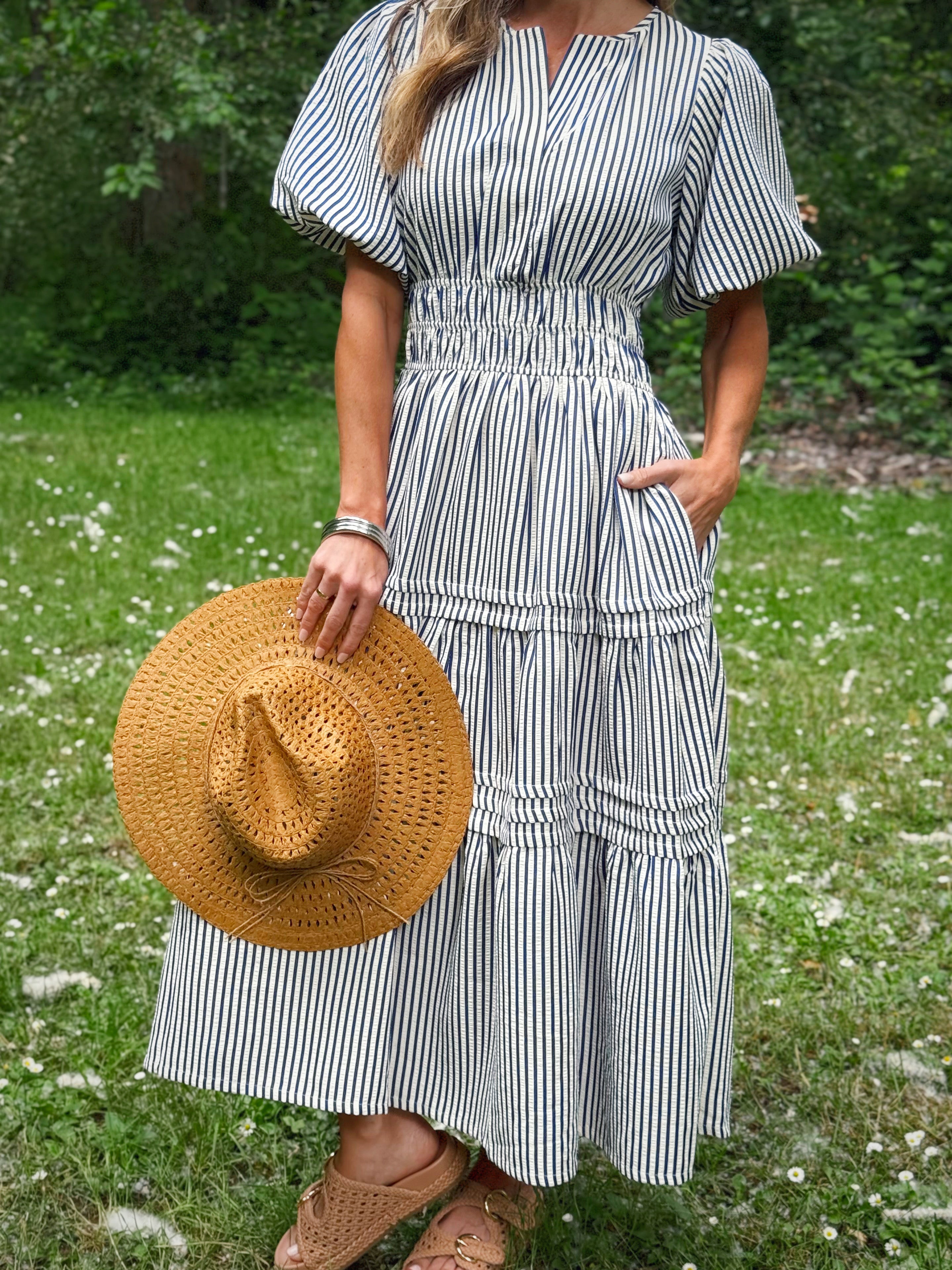Countryside Dress - NAVY - willows clothing MIDI DRESS