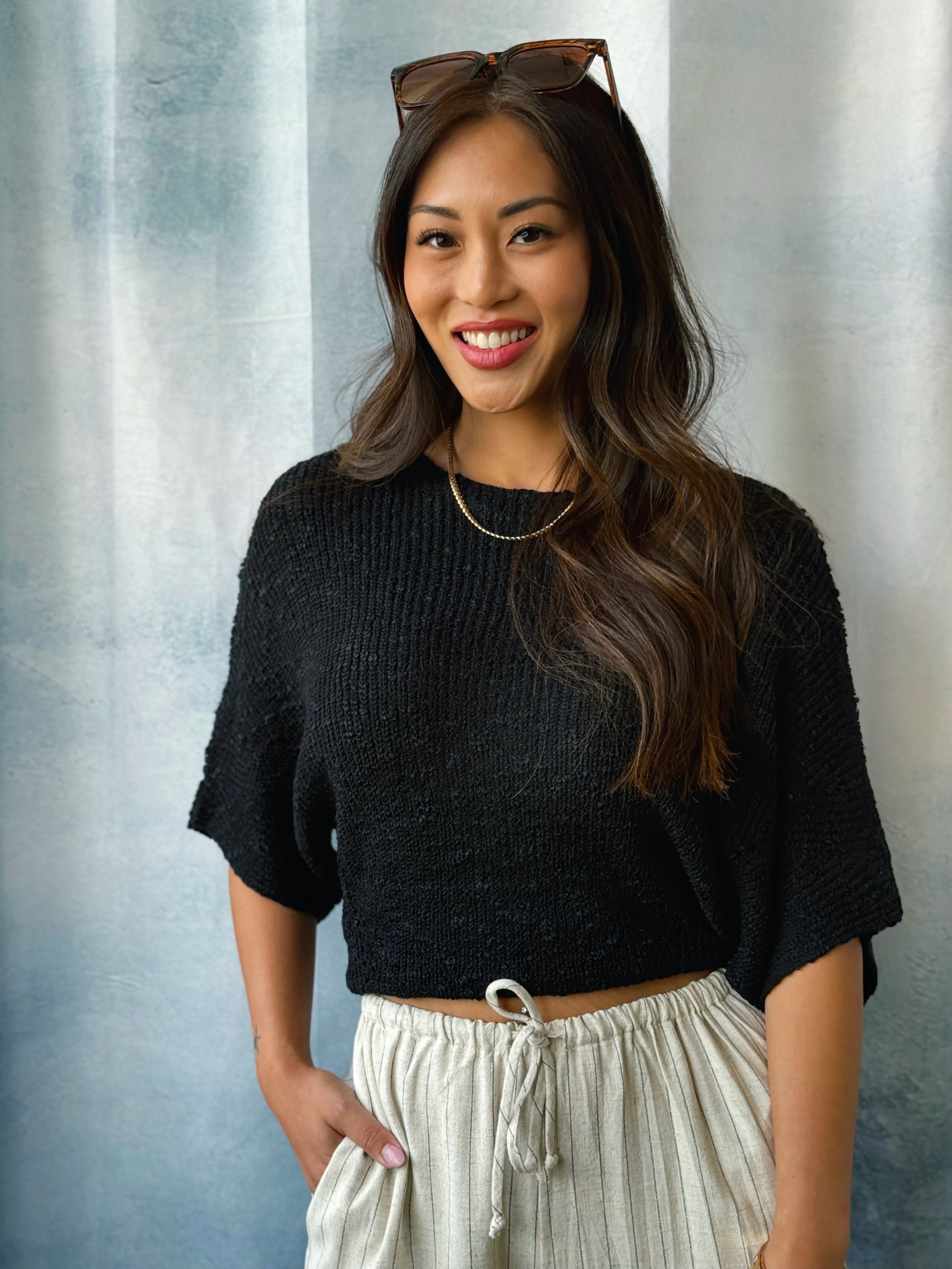 Courtyard Sweater - BLACK - willows clothing SWEATER