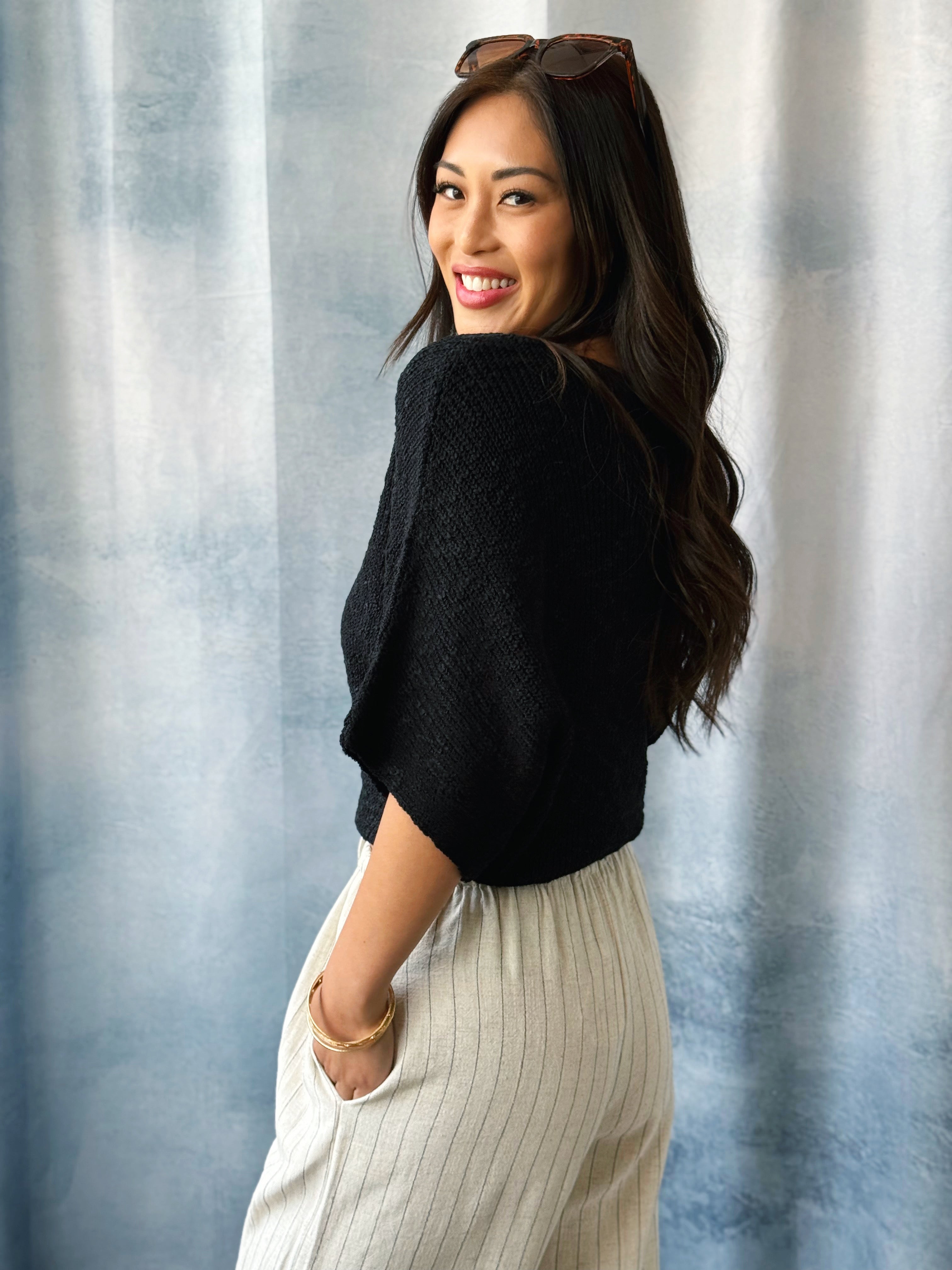 Courtyard Sweater - BLACK - willows clothing SWEATER