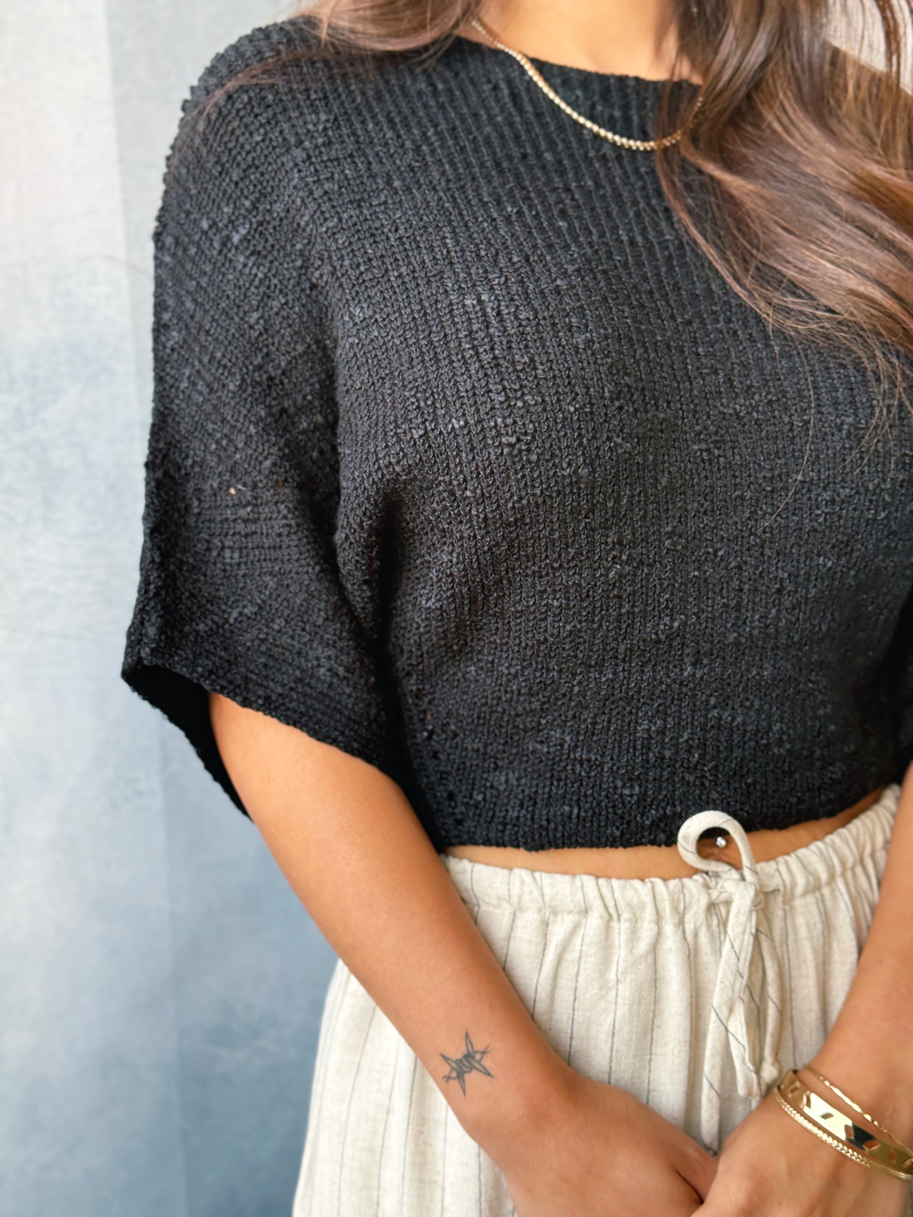 Courtyard Sweater - BLACK - willows clothing SWEATER