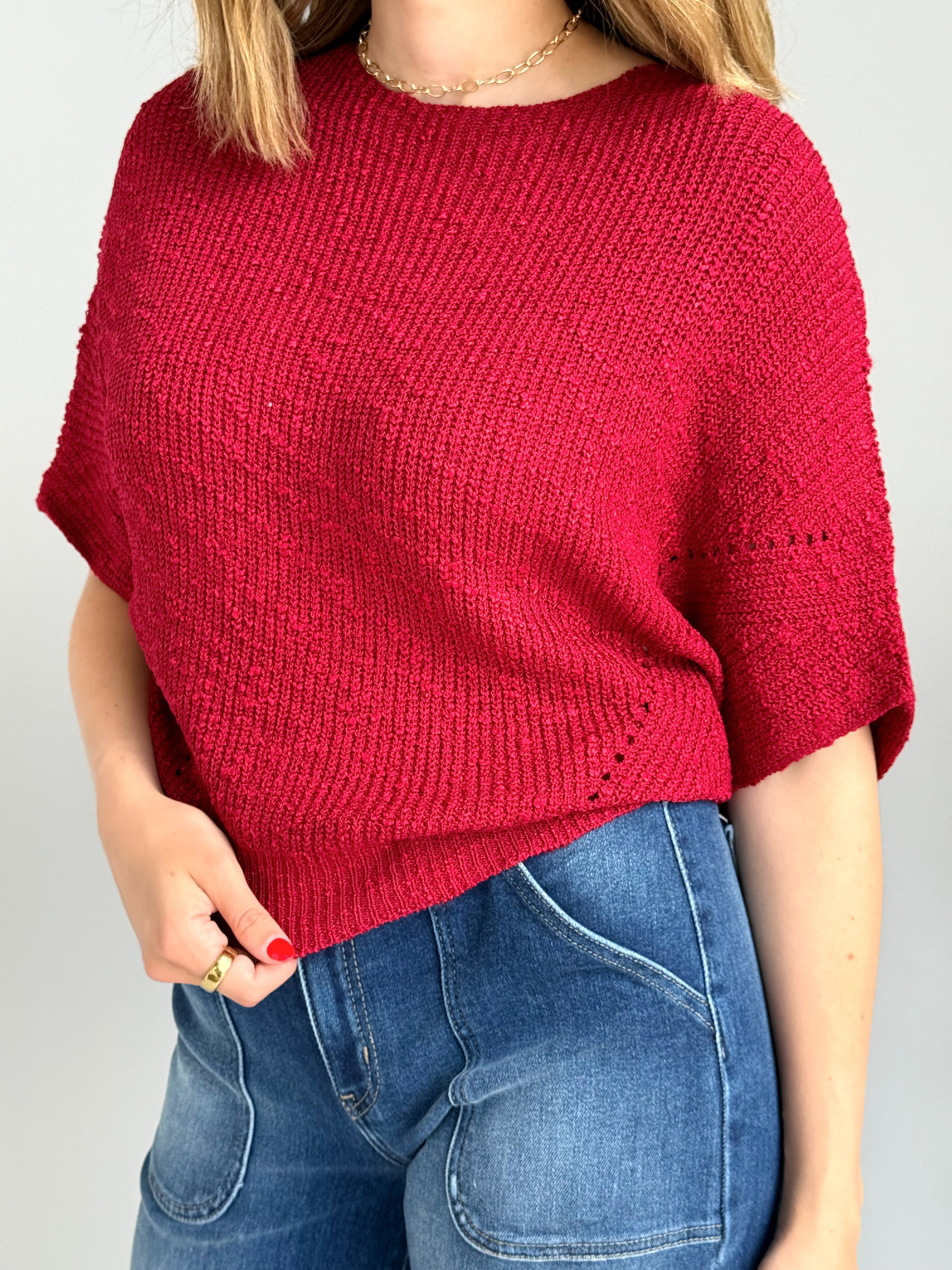Courtyard Sweater - WINE - willows clothing SWEATER