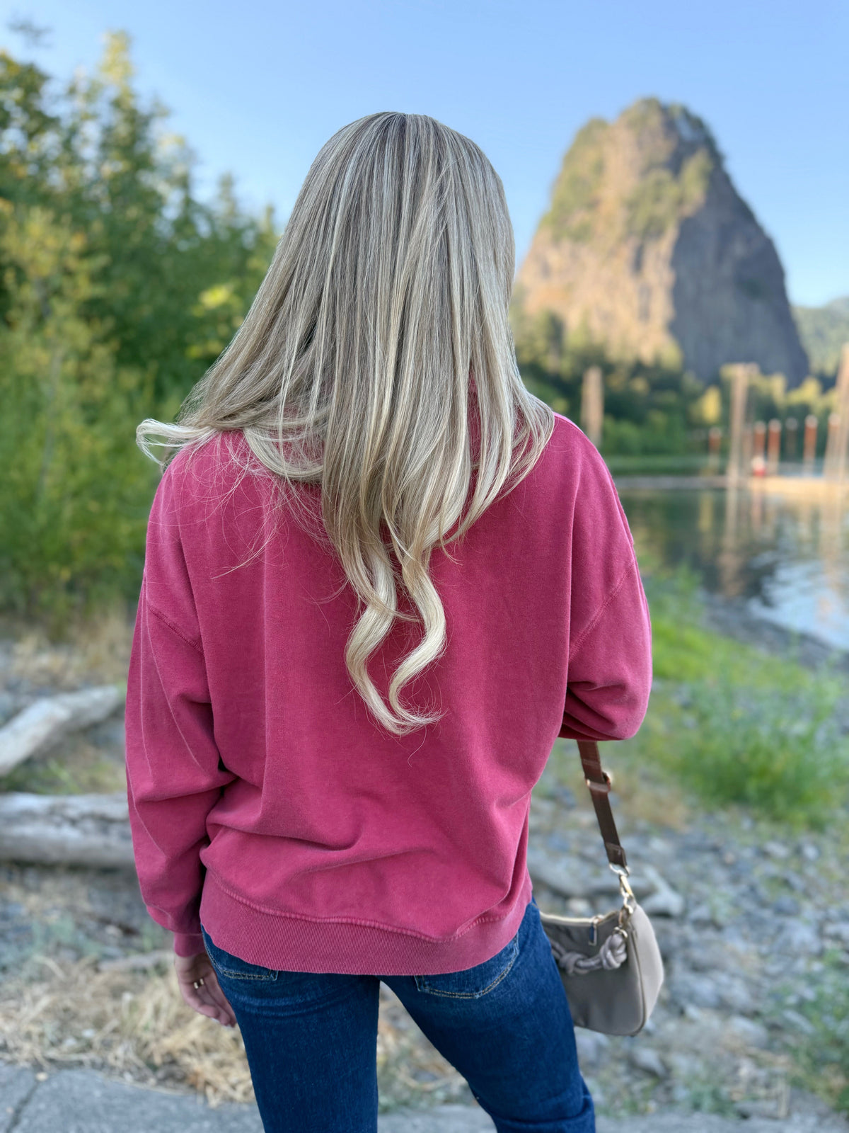 Crisp Air Sweatshirt - DARK RED - willows clothing SWEATSHIRT