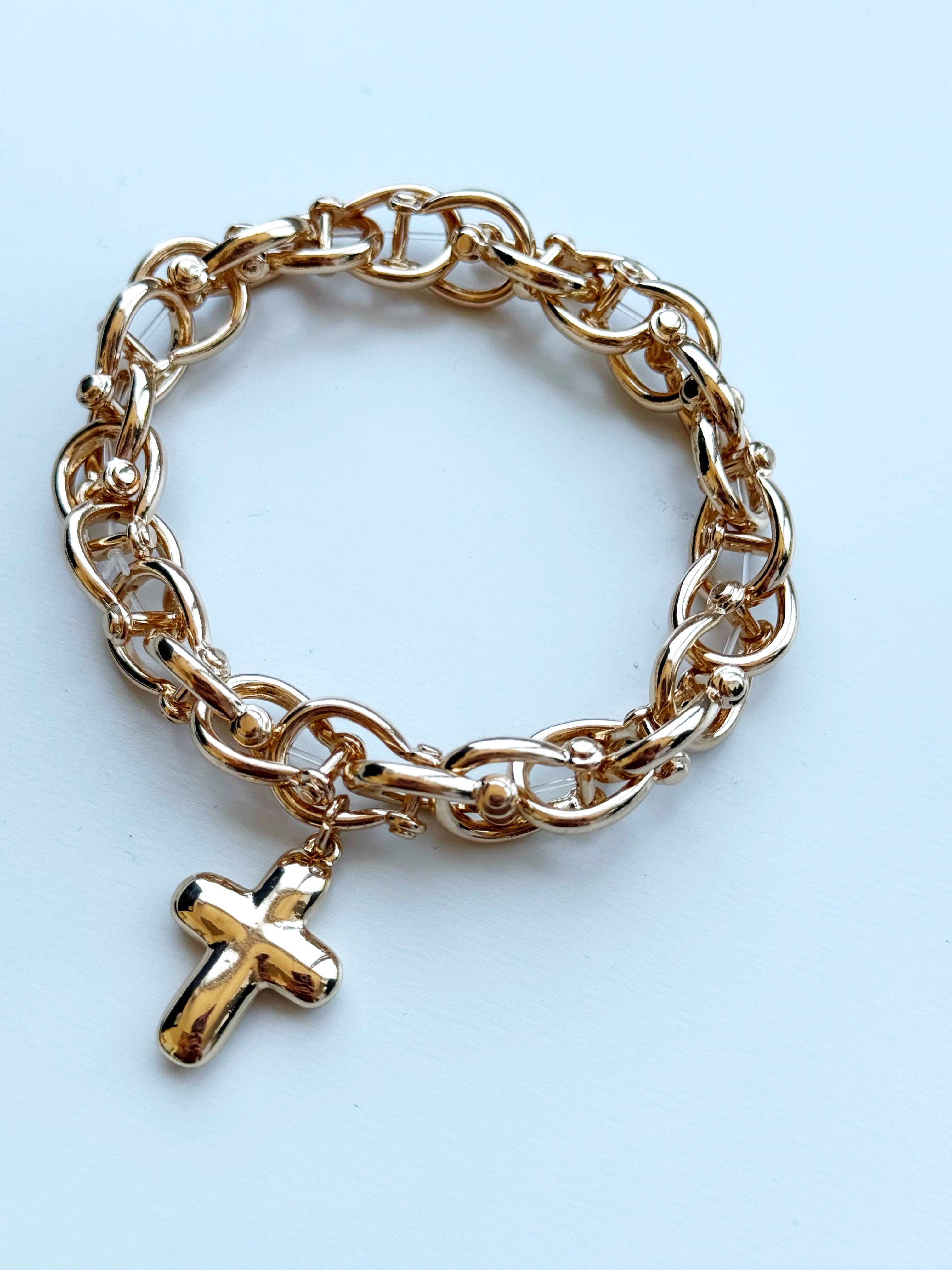 Cross Chain Bracelet - GOLD - willows clothing Bracelets