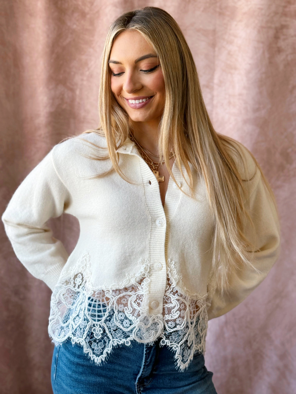 Daisy Mae Cardigan - CREAM - willows clothing Cardigan