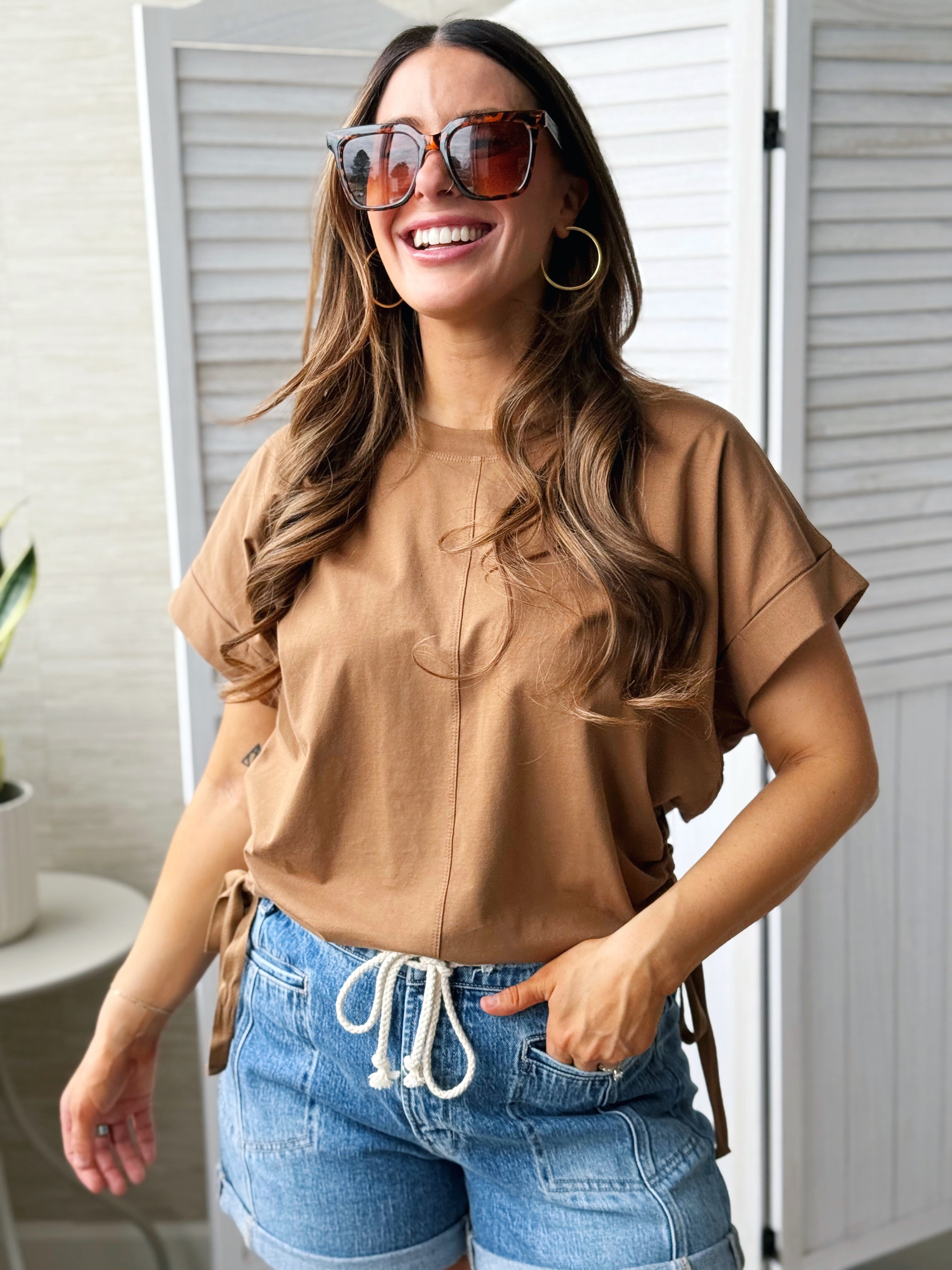 Dakota Tee - BROWN MUSTARD - willows clothing S/S SHIRT