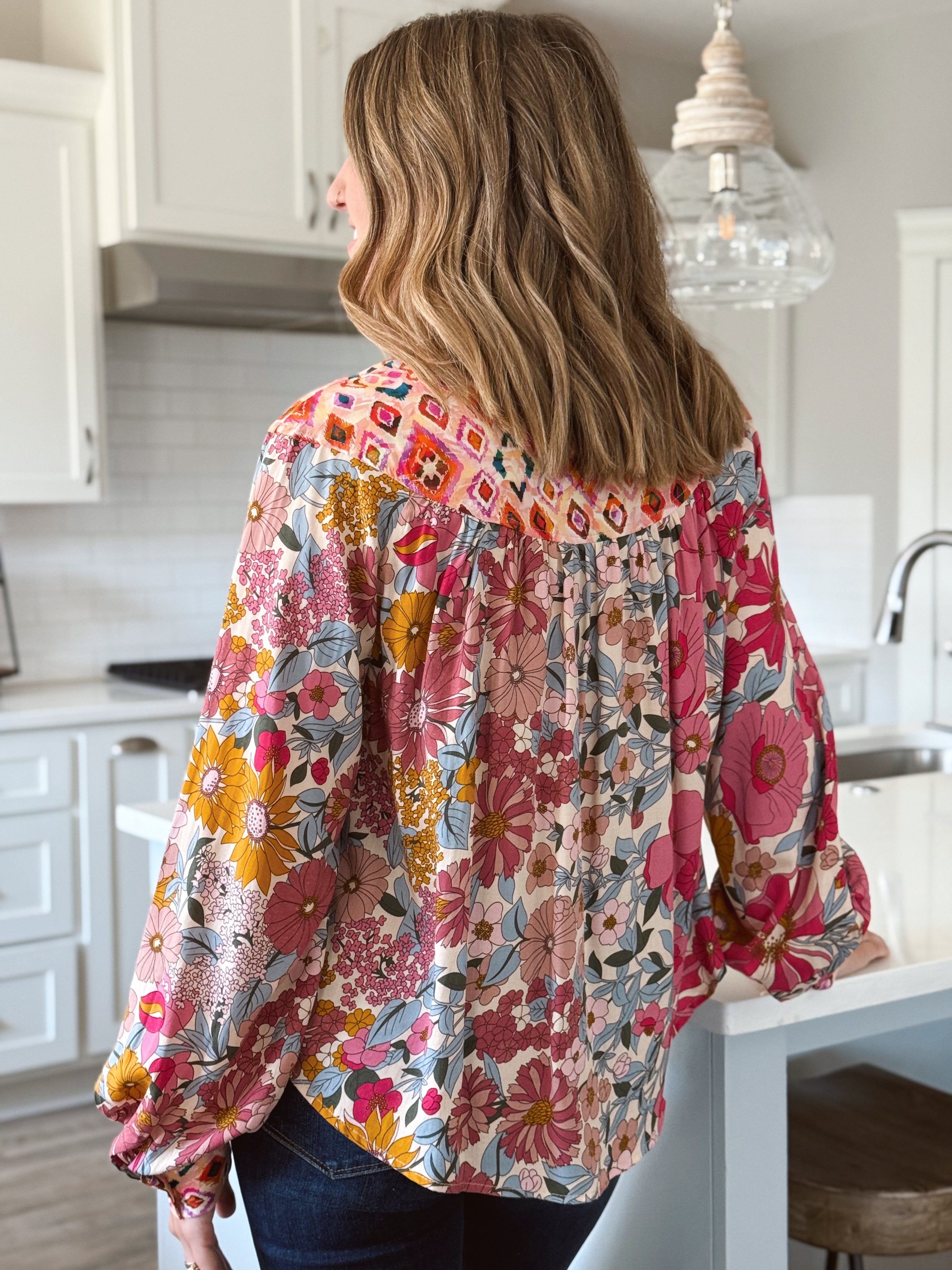 Darlene Blouse - ROSE MIX - willows clothing BLOUSE