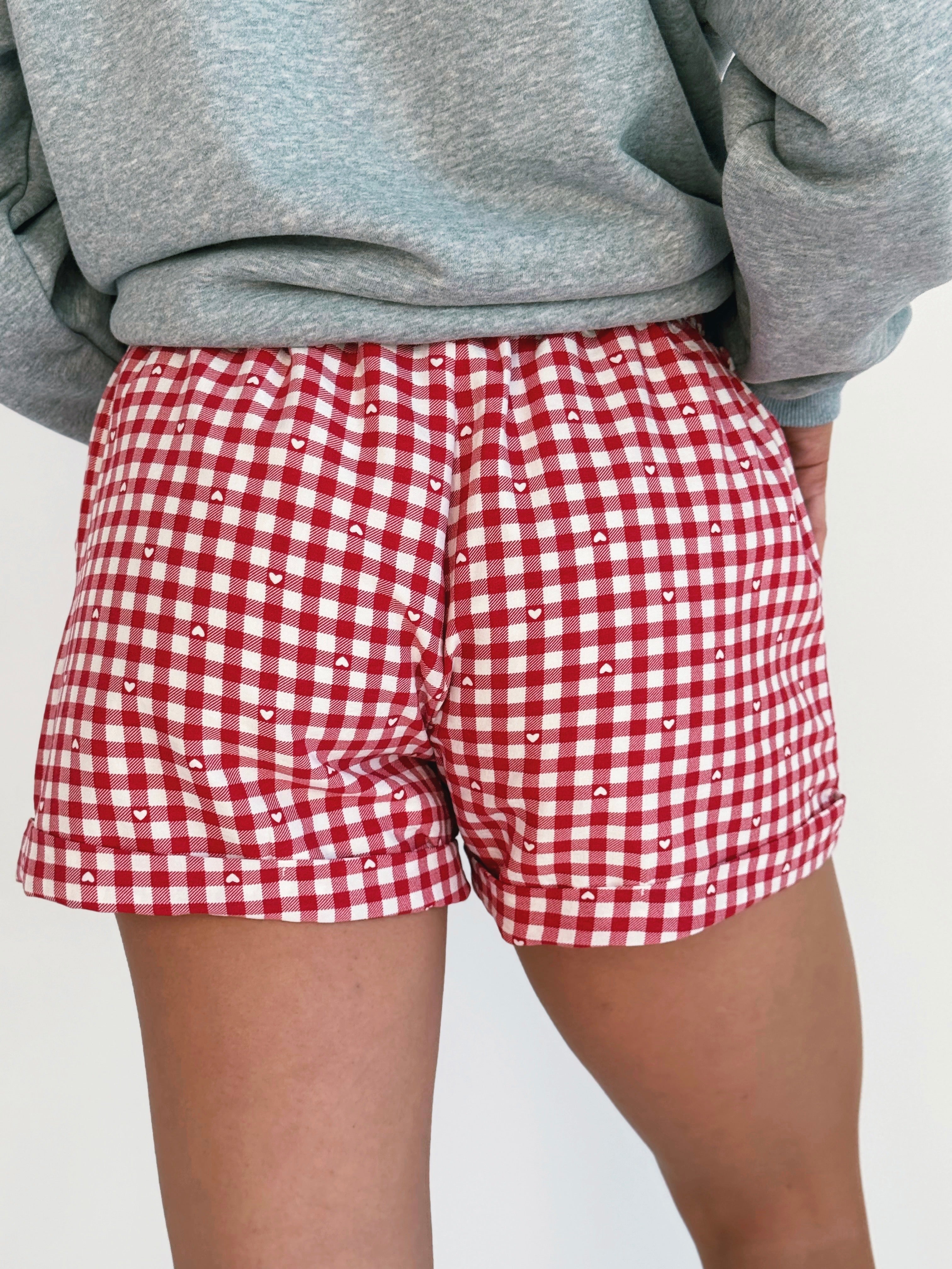Darling Boxer Shorts - WHITE/RED - willows clothing SHORTS