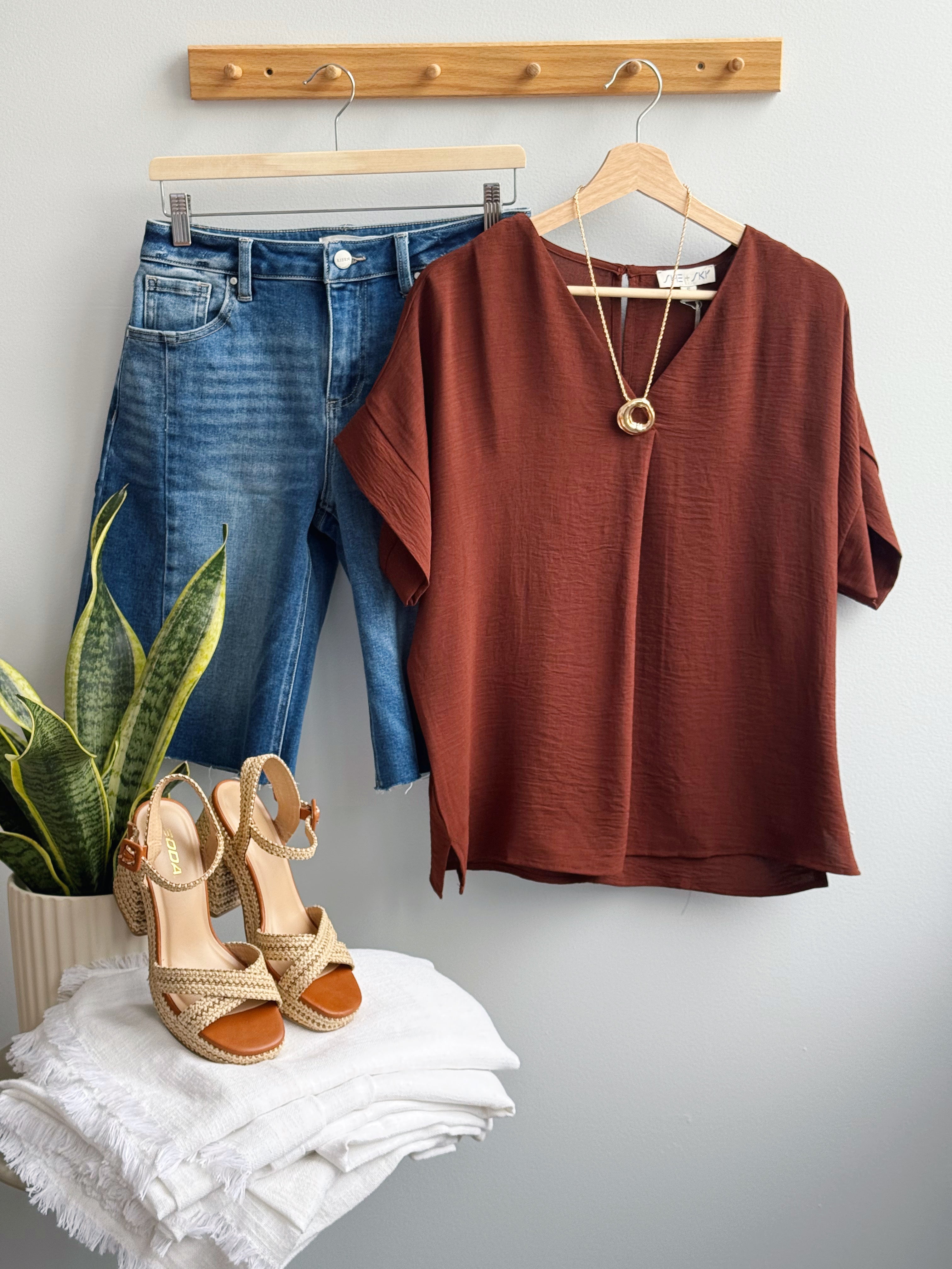 Dawn Blouse - BROWN - willows clothing S/S SHIRT