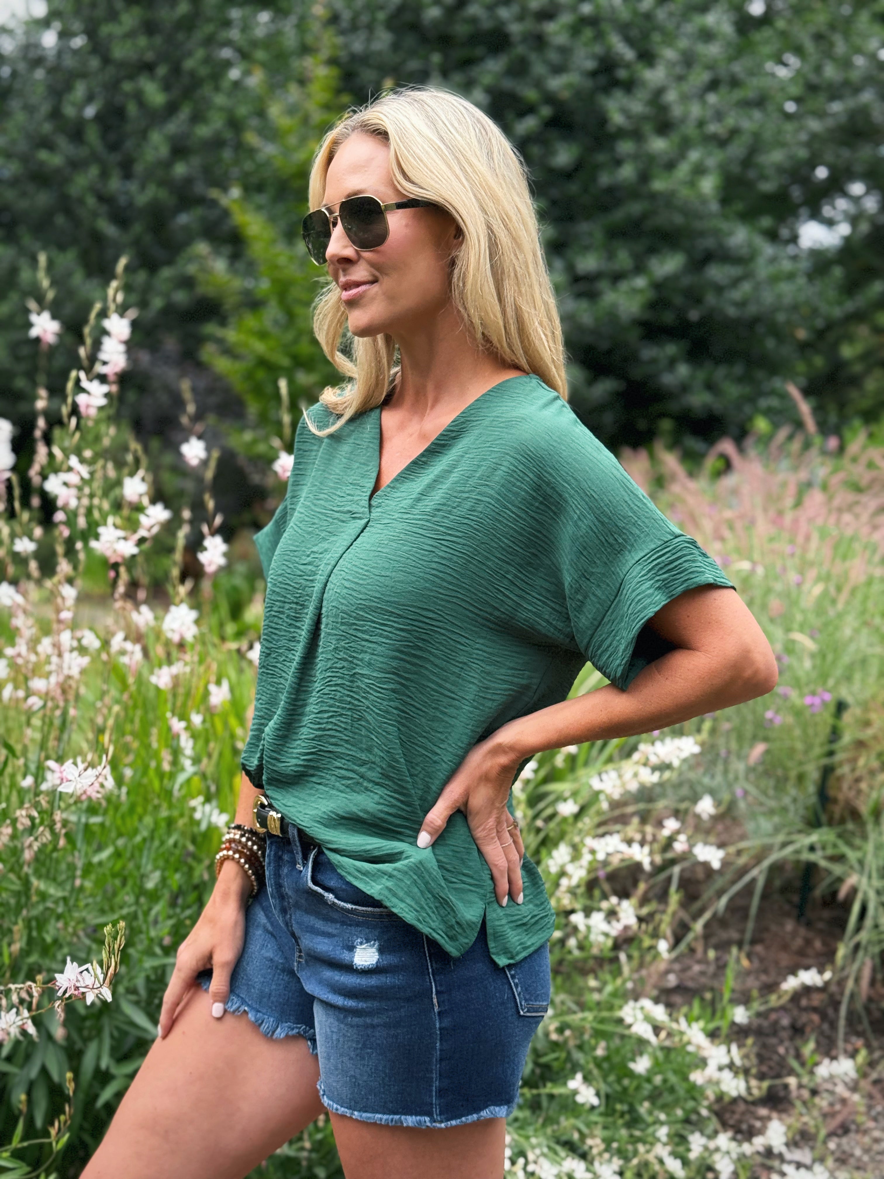 Dawn Blouse - SEA GREEN - willows clothing S/S SHIRT
