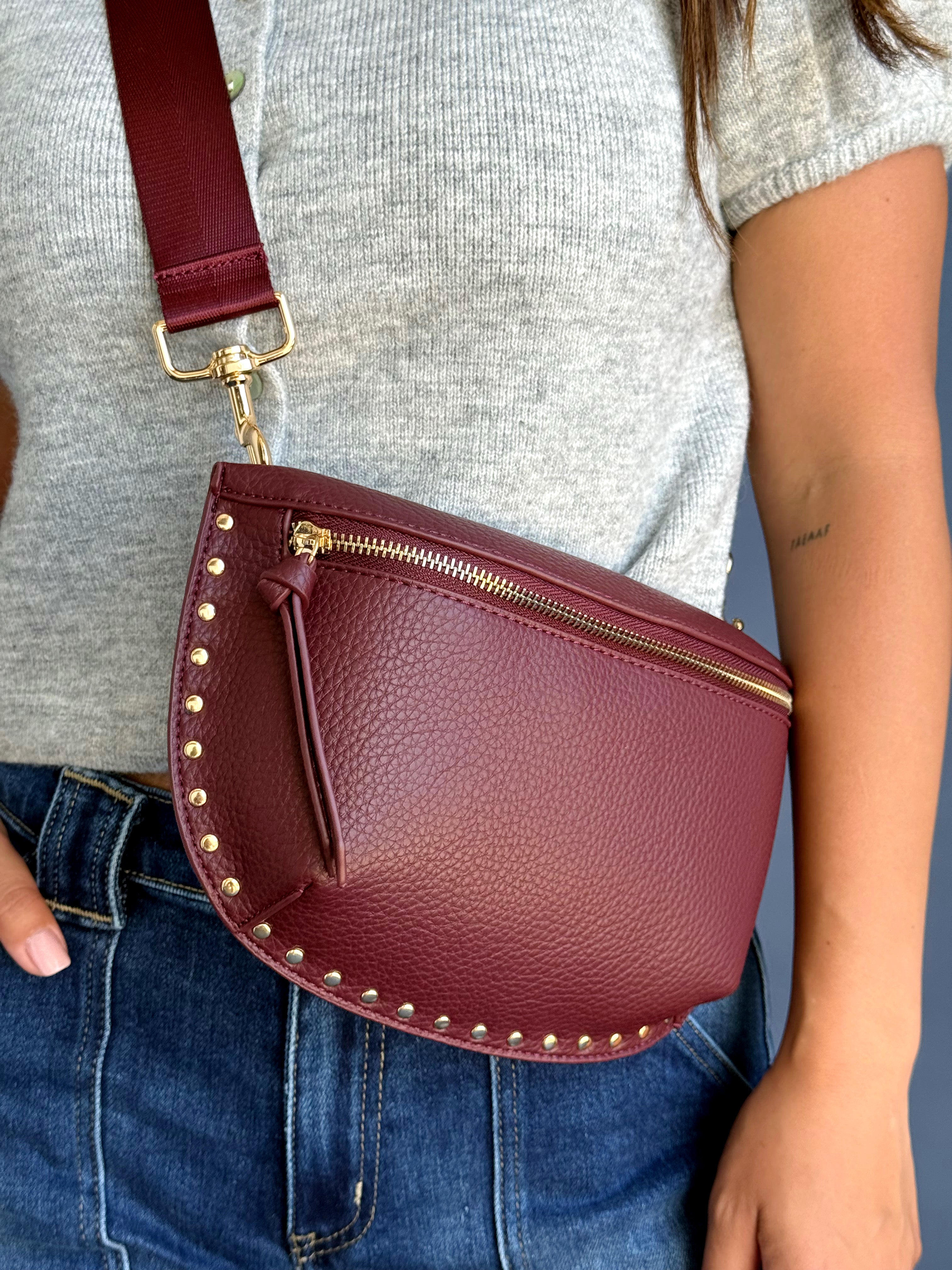 Delancey Crossbody - BURGUNDY - willows clothing FANNY PACK