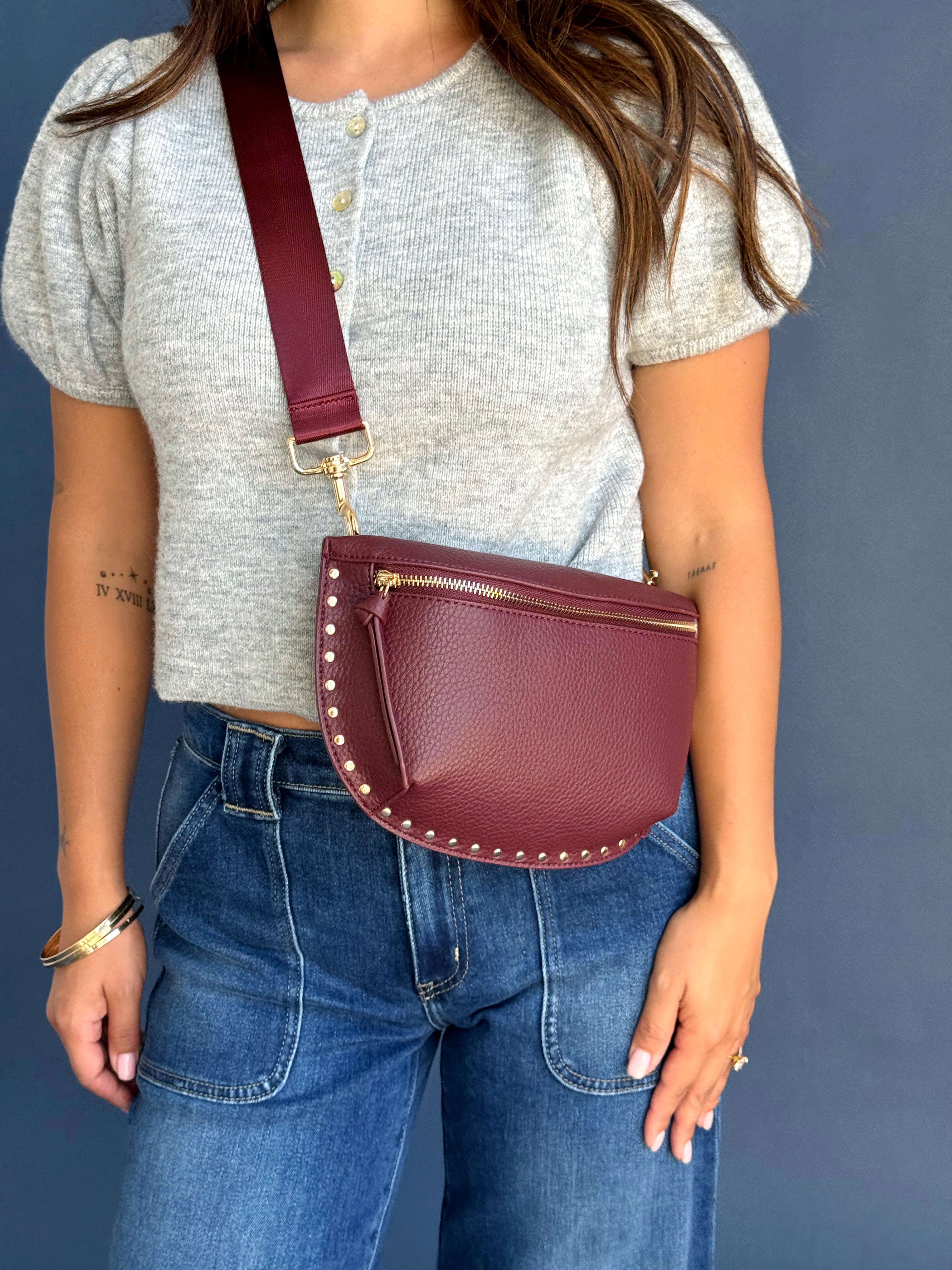 Delancey Crossbody - BURGUNDY - willows clothing FANNY PACK