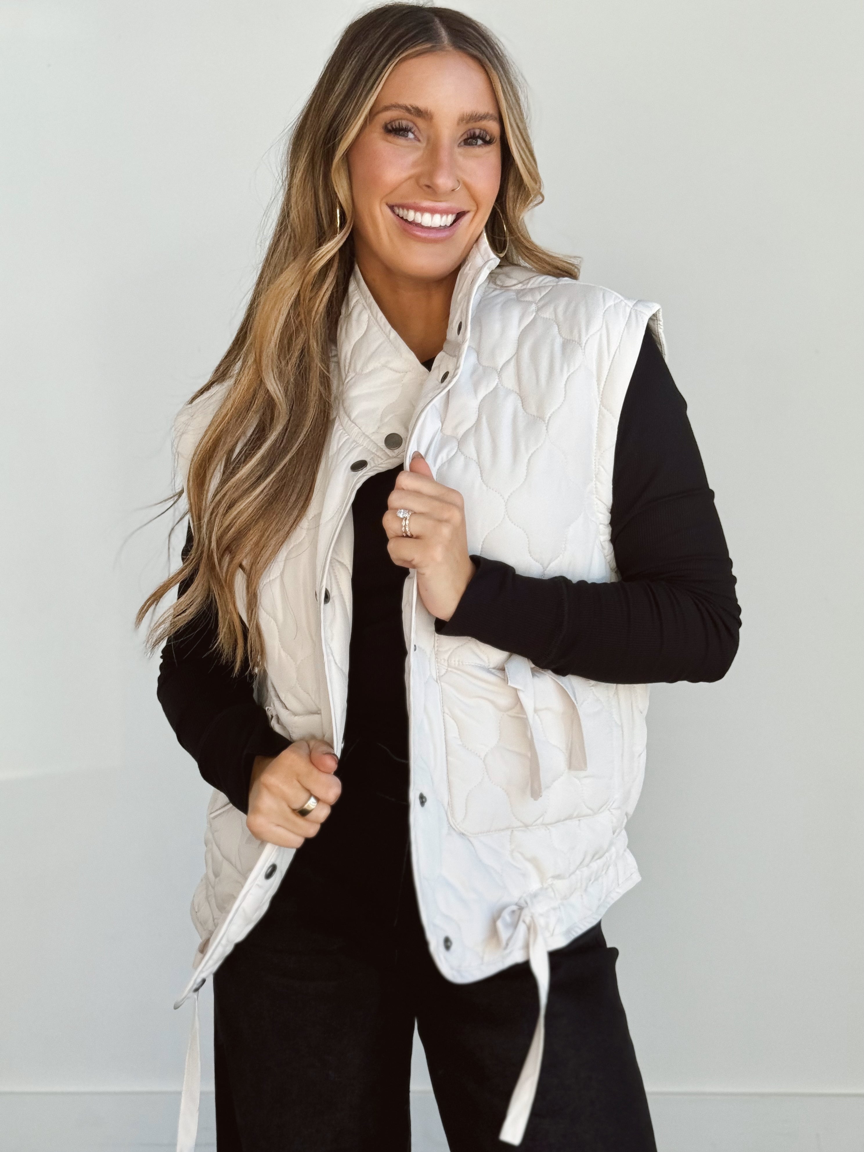 Dottie Vest - CHAMPAGNE - willows clothing VEST