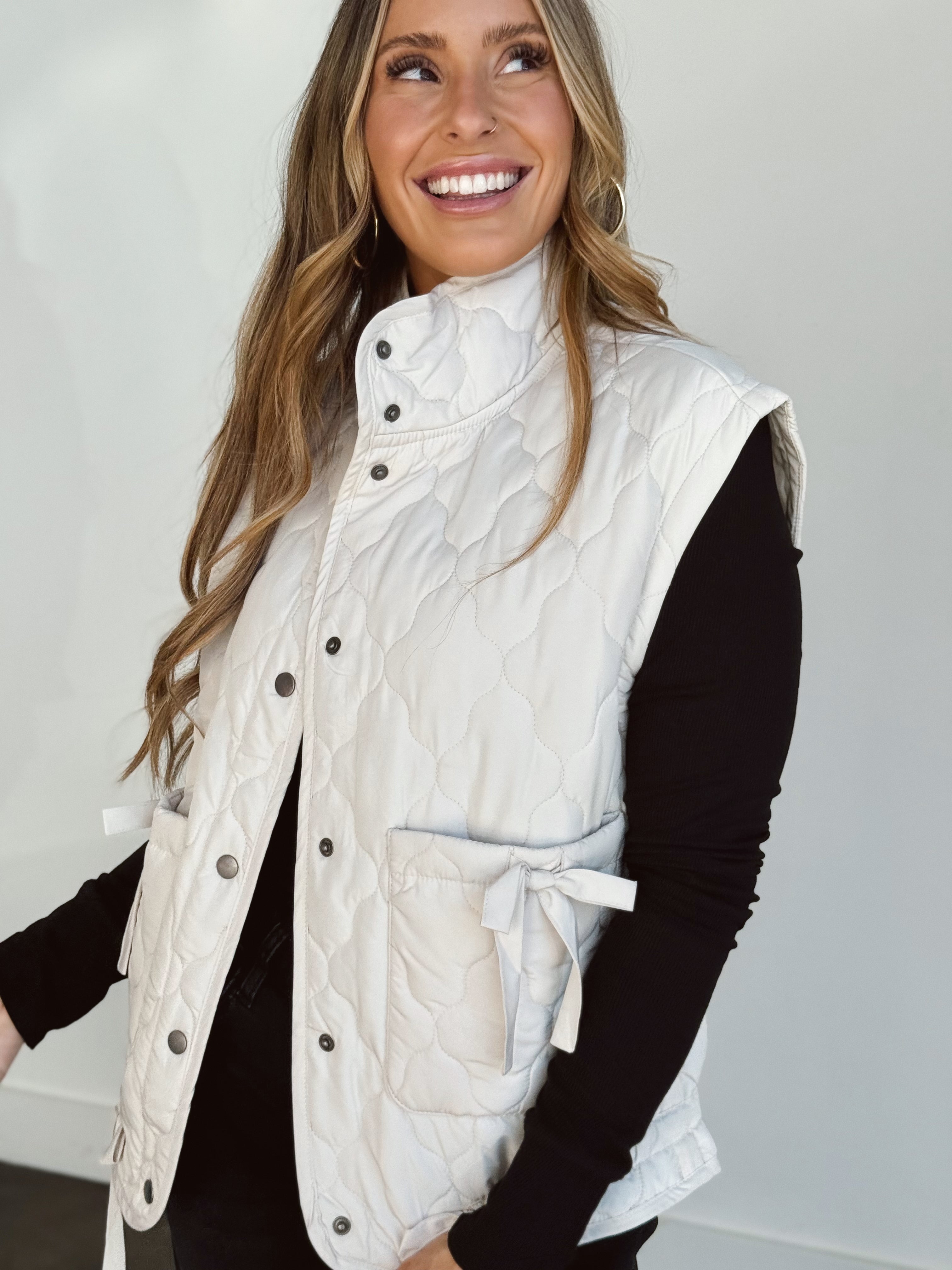 Dottie Vest - CHAMPAGNE - willows clothing VEST