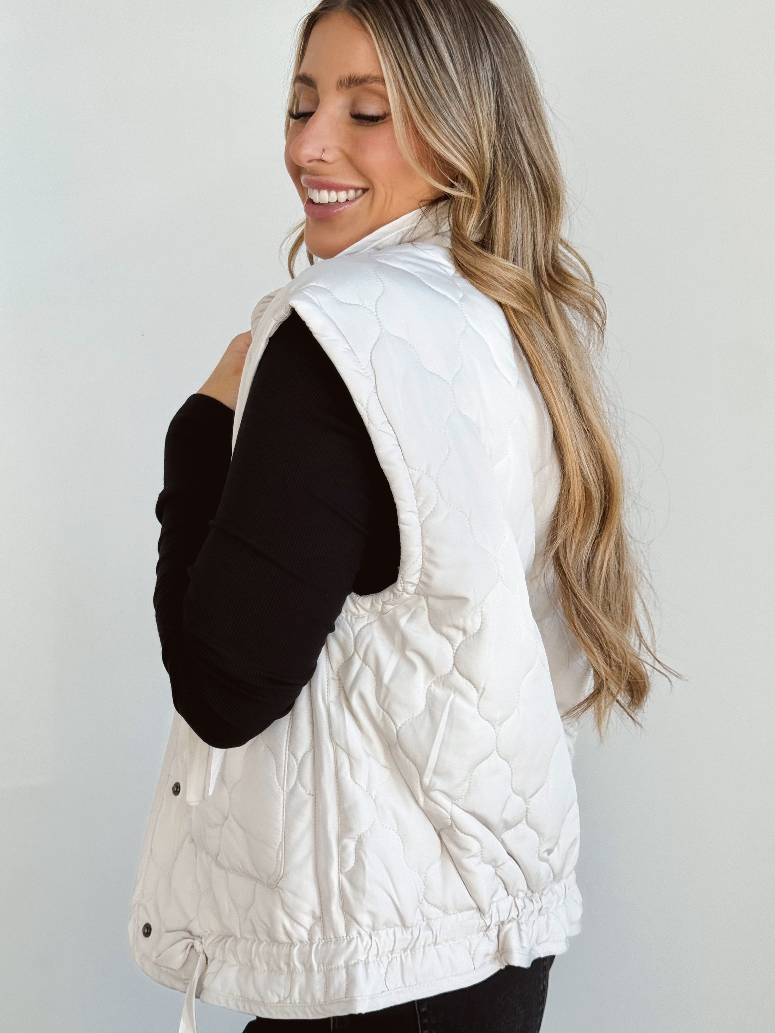 Dottie Vest - CHAMPAGNE - willows clothing VEST