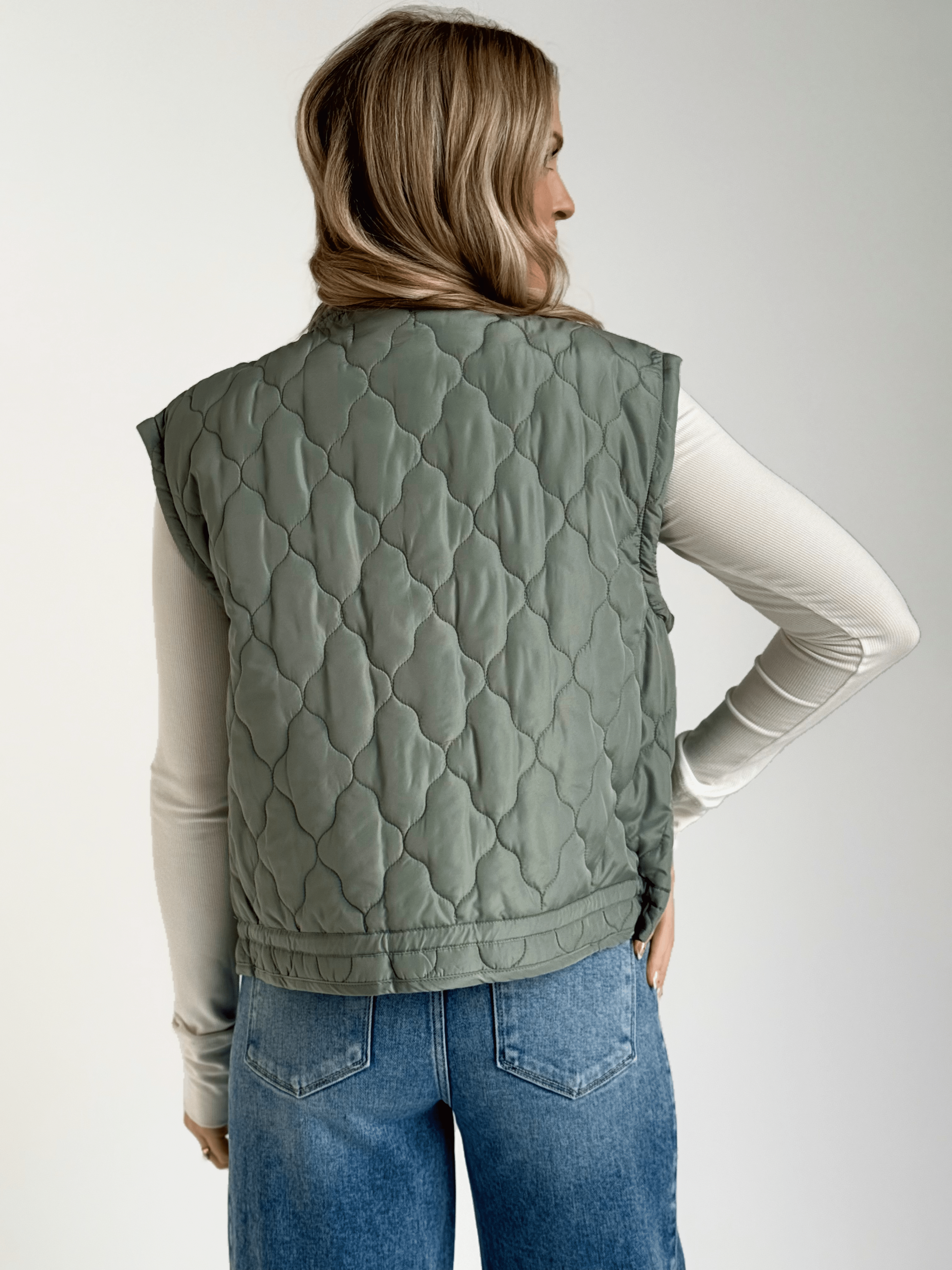 Dottie Vest - DUSTY SAGE - willows clothing VEST