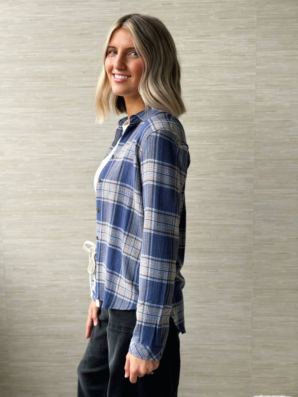 Dusty Flannel - INDIGO MULTI PLAID - willows clothing L/S SHIRT