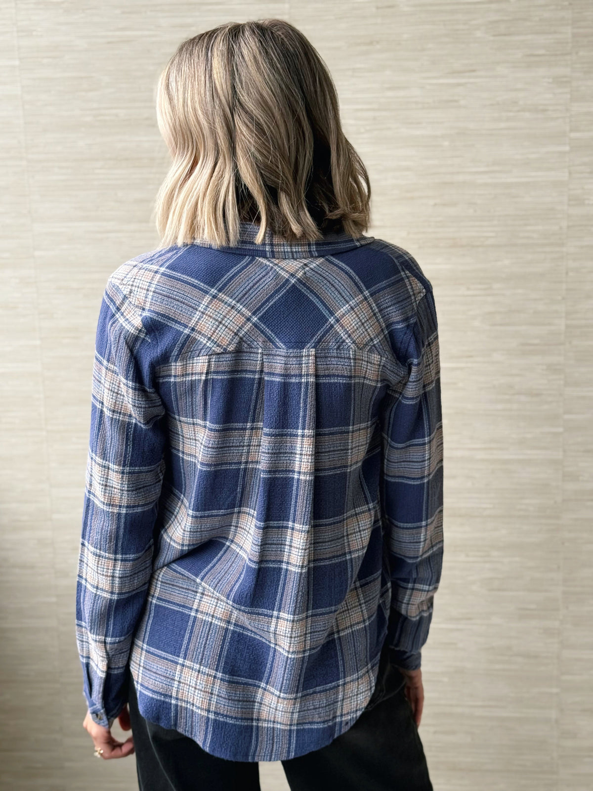 Dusty Flannel - INDIGO MULTI PLAID - willows clothing L/S SHIRT