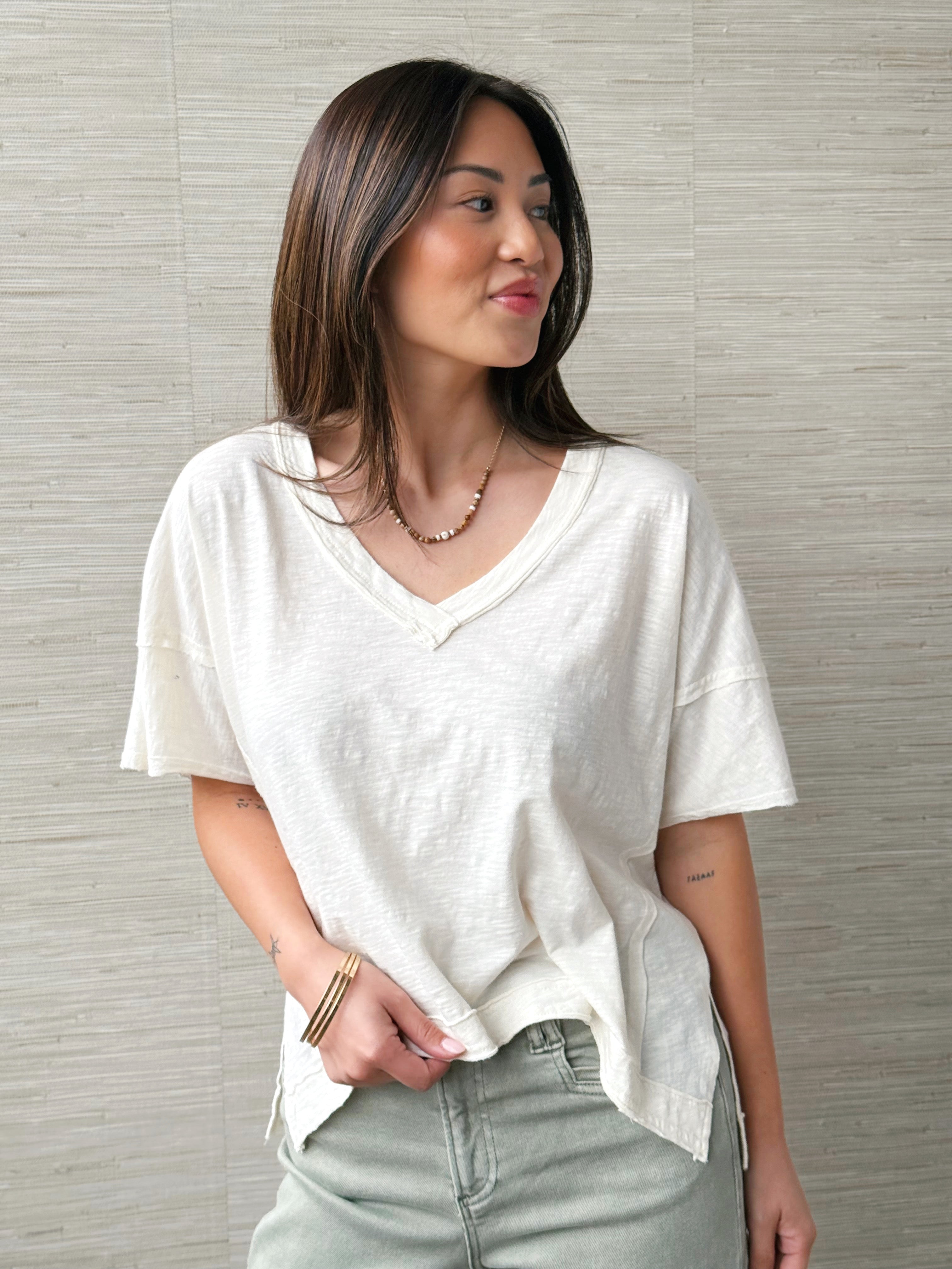 Easy Days Tee - WHIP CREAM - willows clothing S/S SHIRT