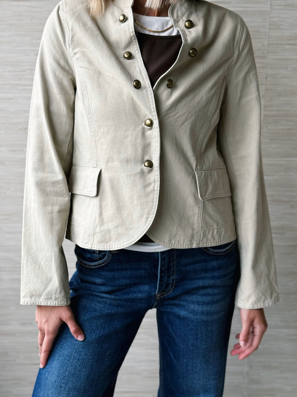 Eden Button Jacket - BEIGE - willows clothing JACKET