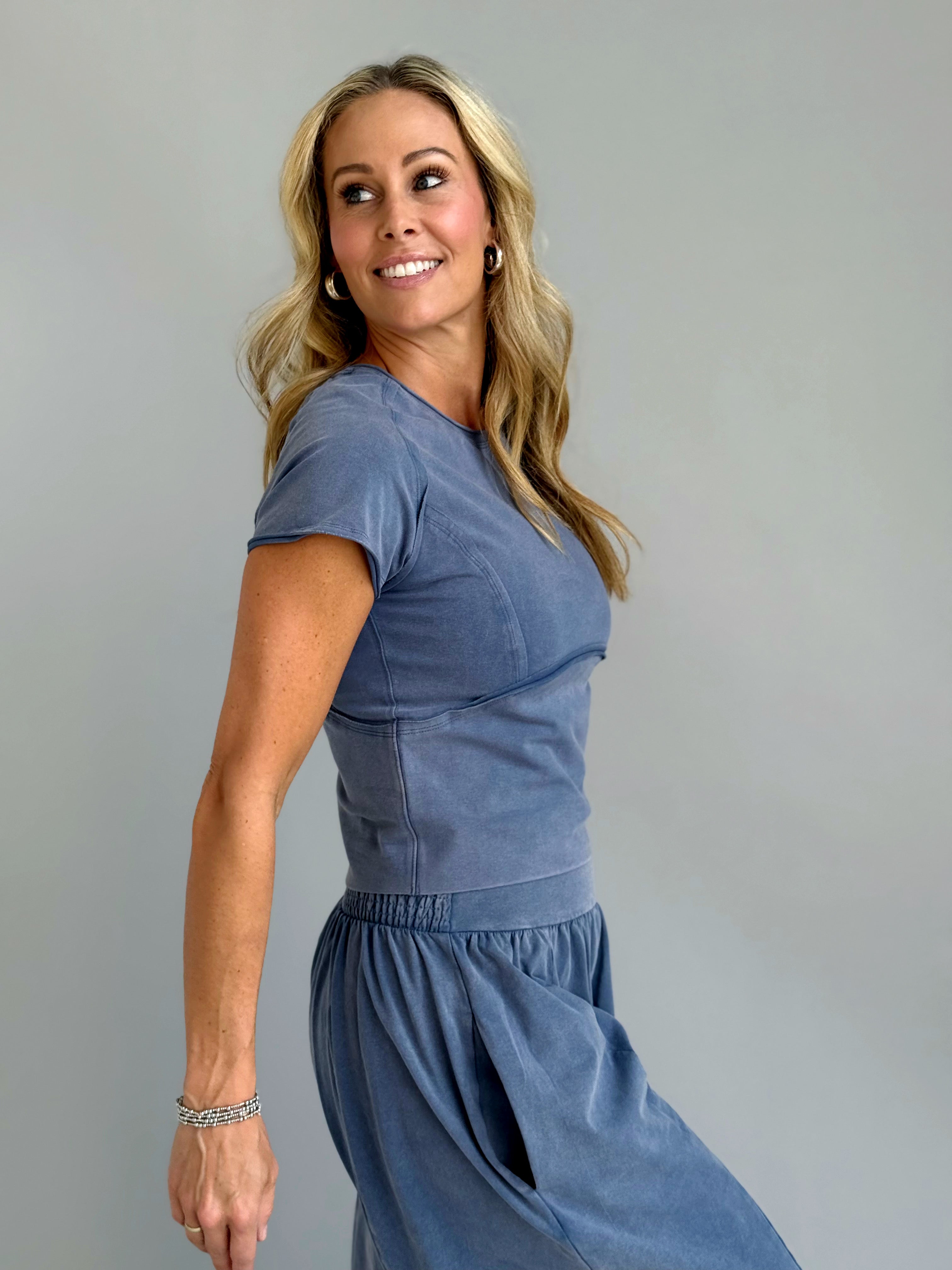 Eleni Tee - DENIM - willows clothing S/S SHIRT