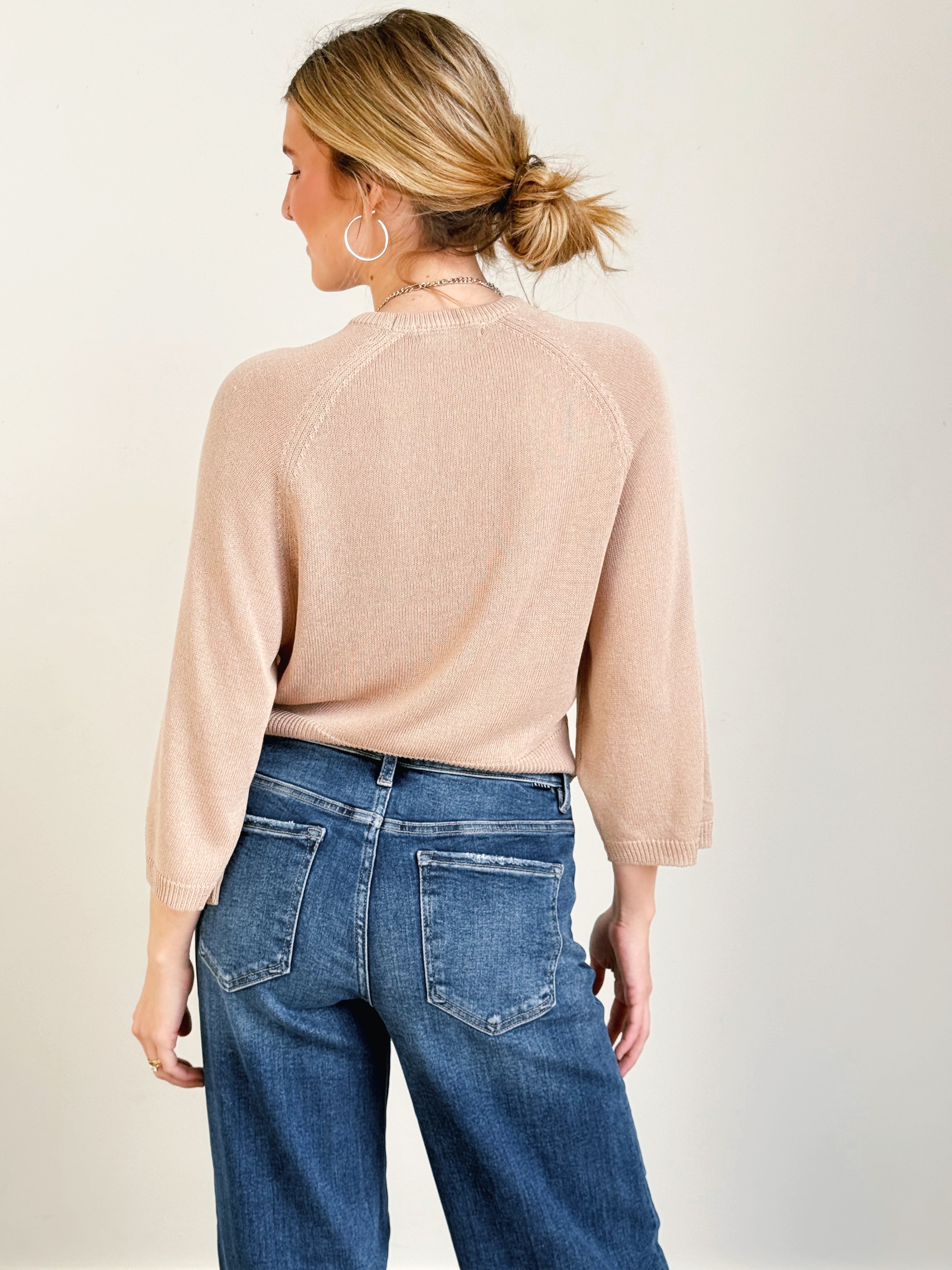 Elle Sweater - TAN - willows clothing SWEATER