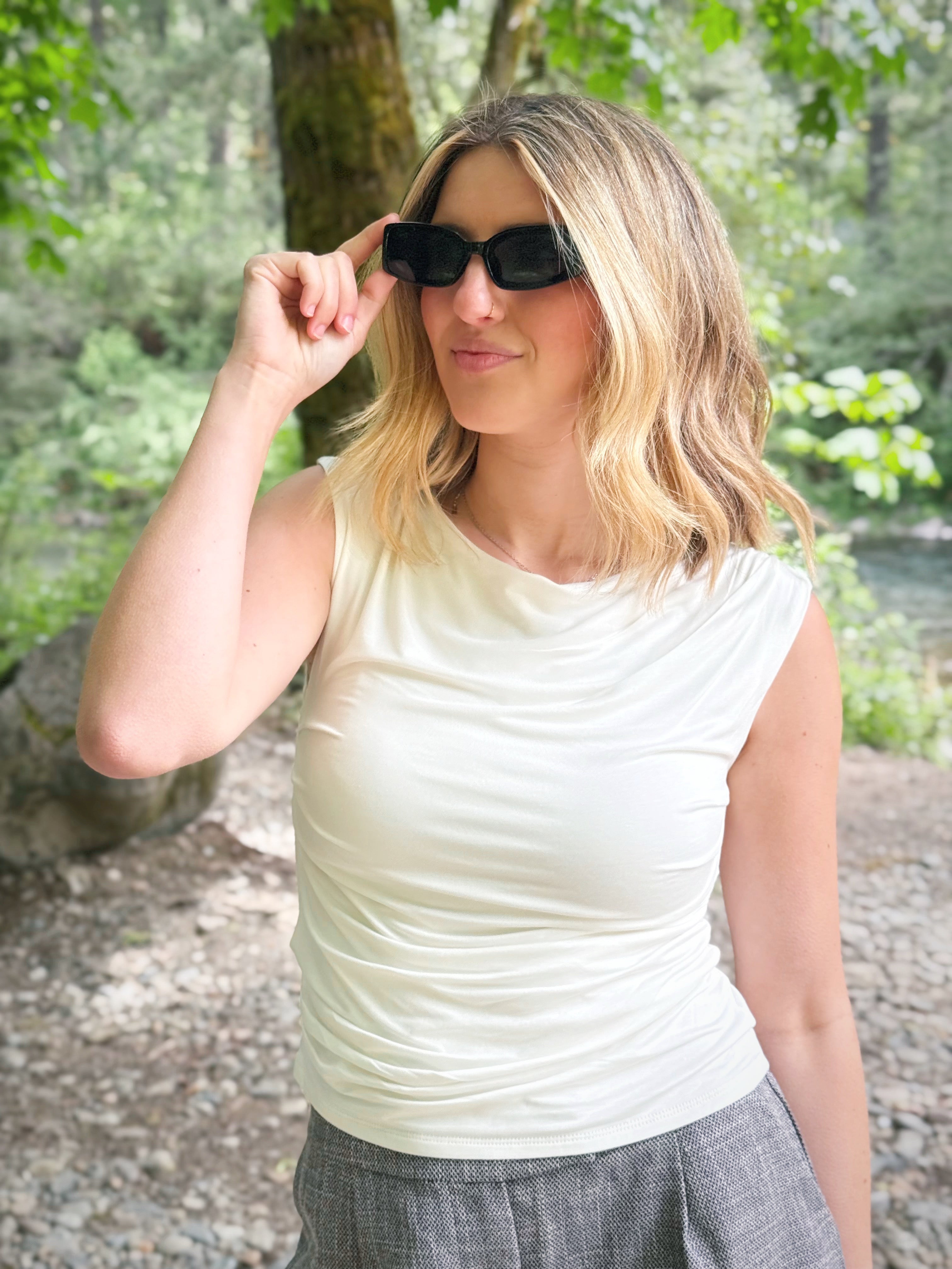Eloise Top - OFF WHITE - willows clothing S/S SHIRT