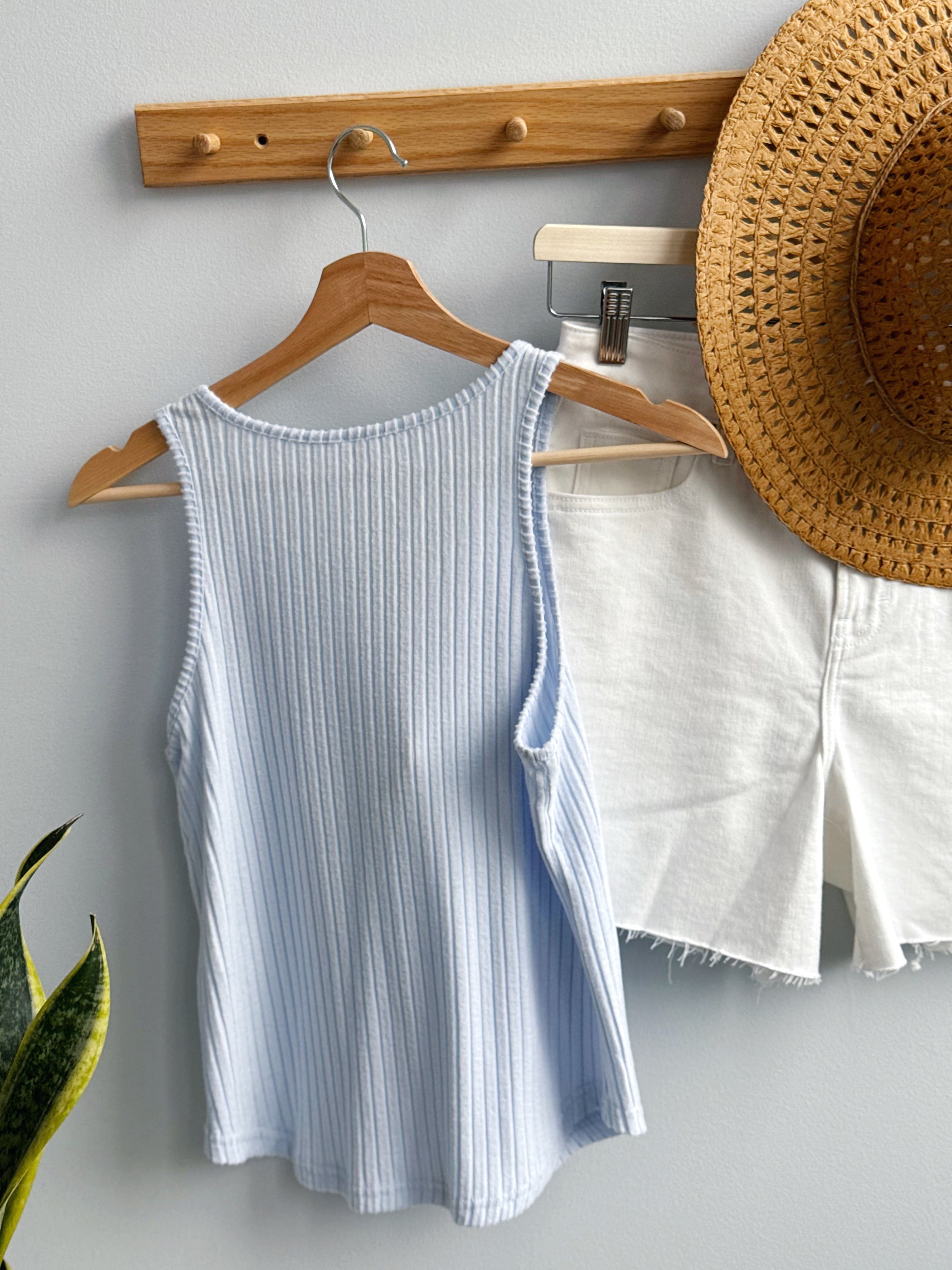 Essie Tank - HALOGEN BLUE - willows clothing TANKS