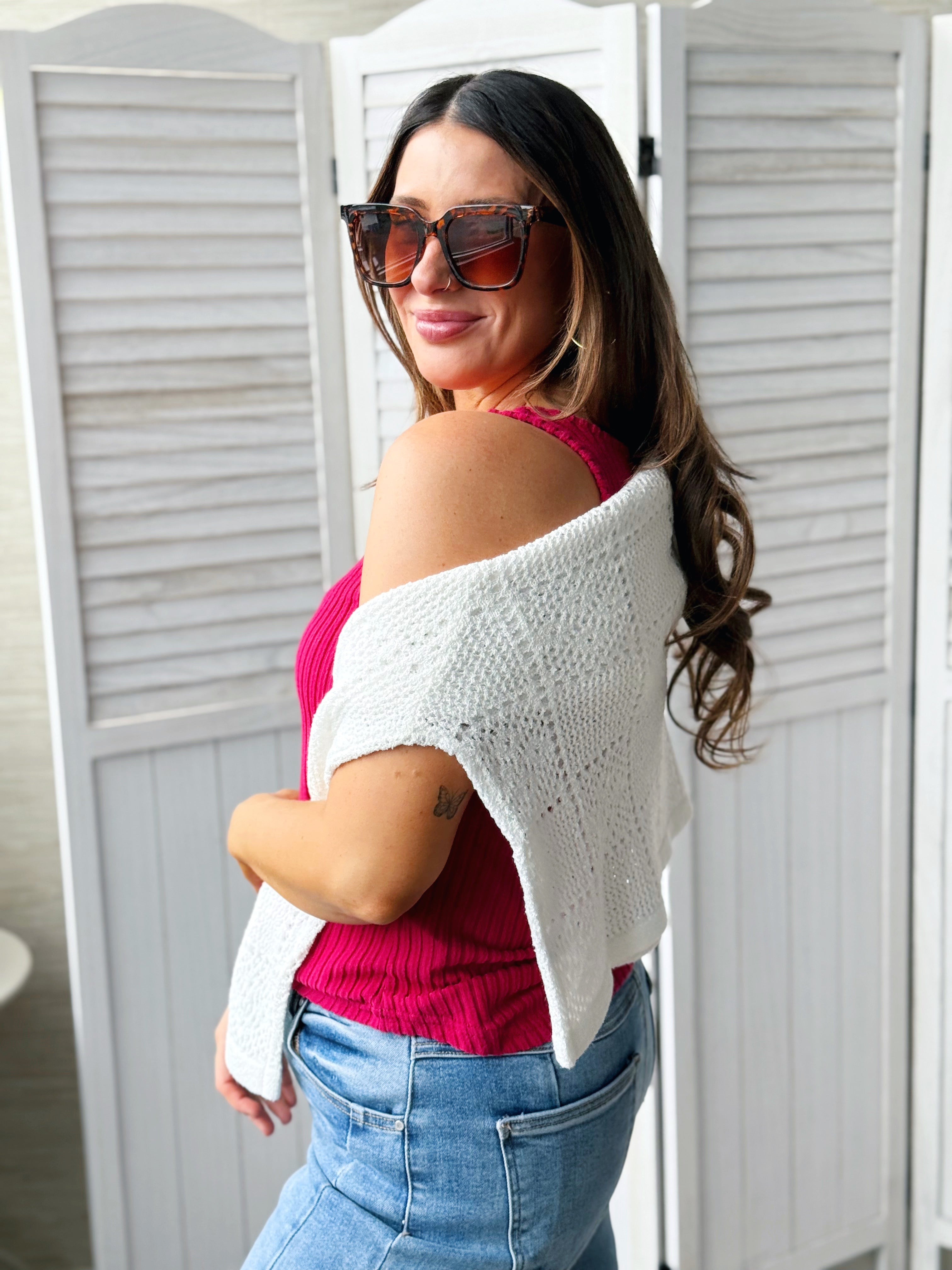 Essie Tank - PLUM PINK - willows clothing TANKS
