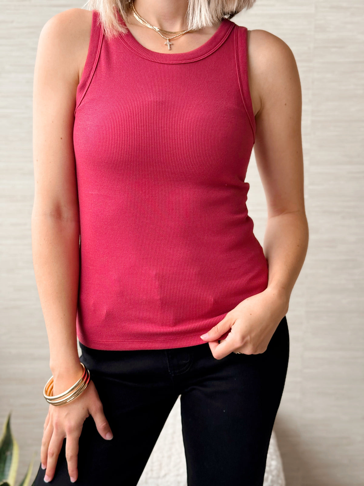 Ethel Tank - BERRY - willows clothing TANK