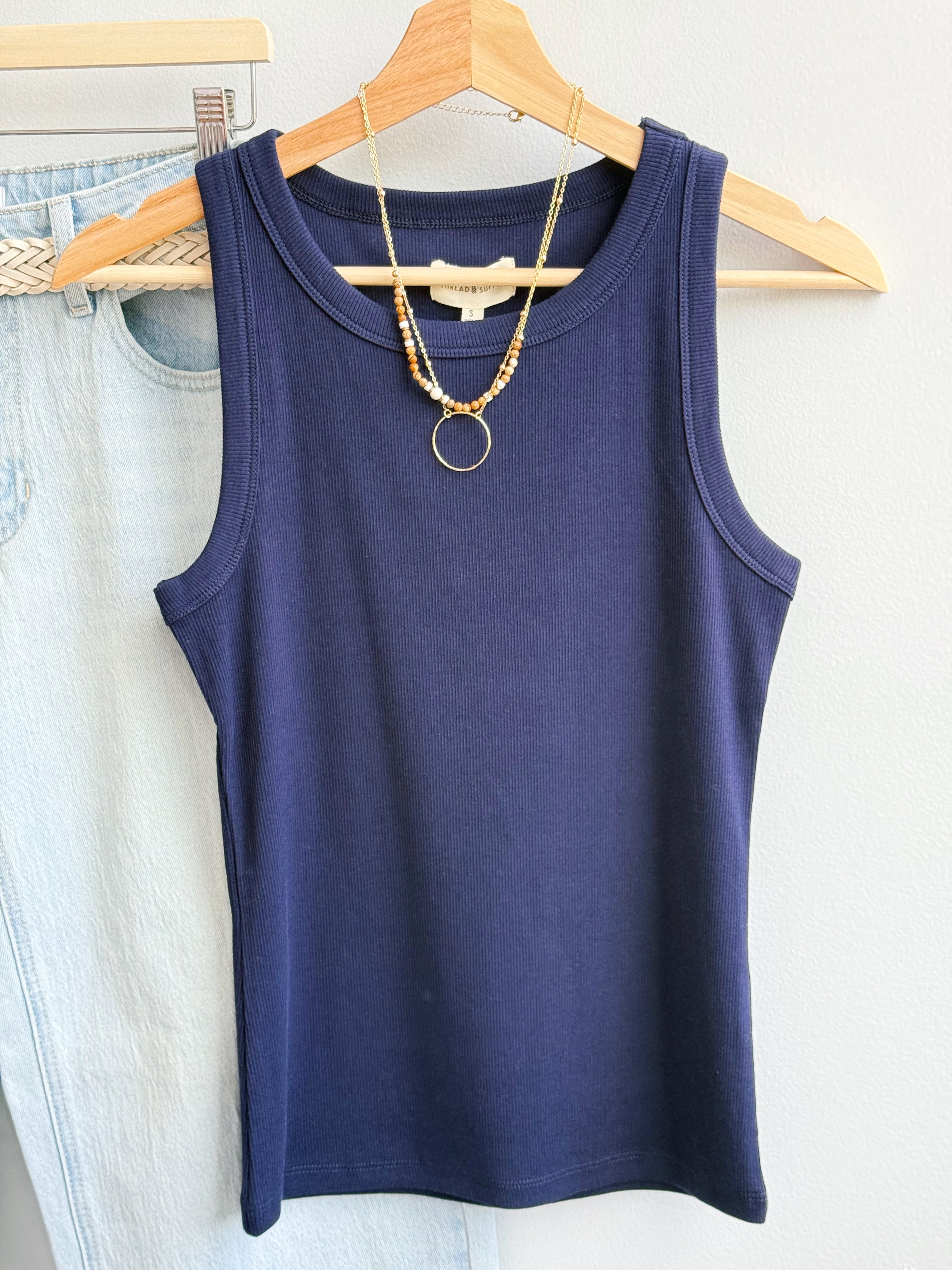 Ethel Tank - EVENING BLUE - willows clothing TANKS