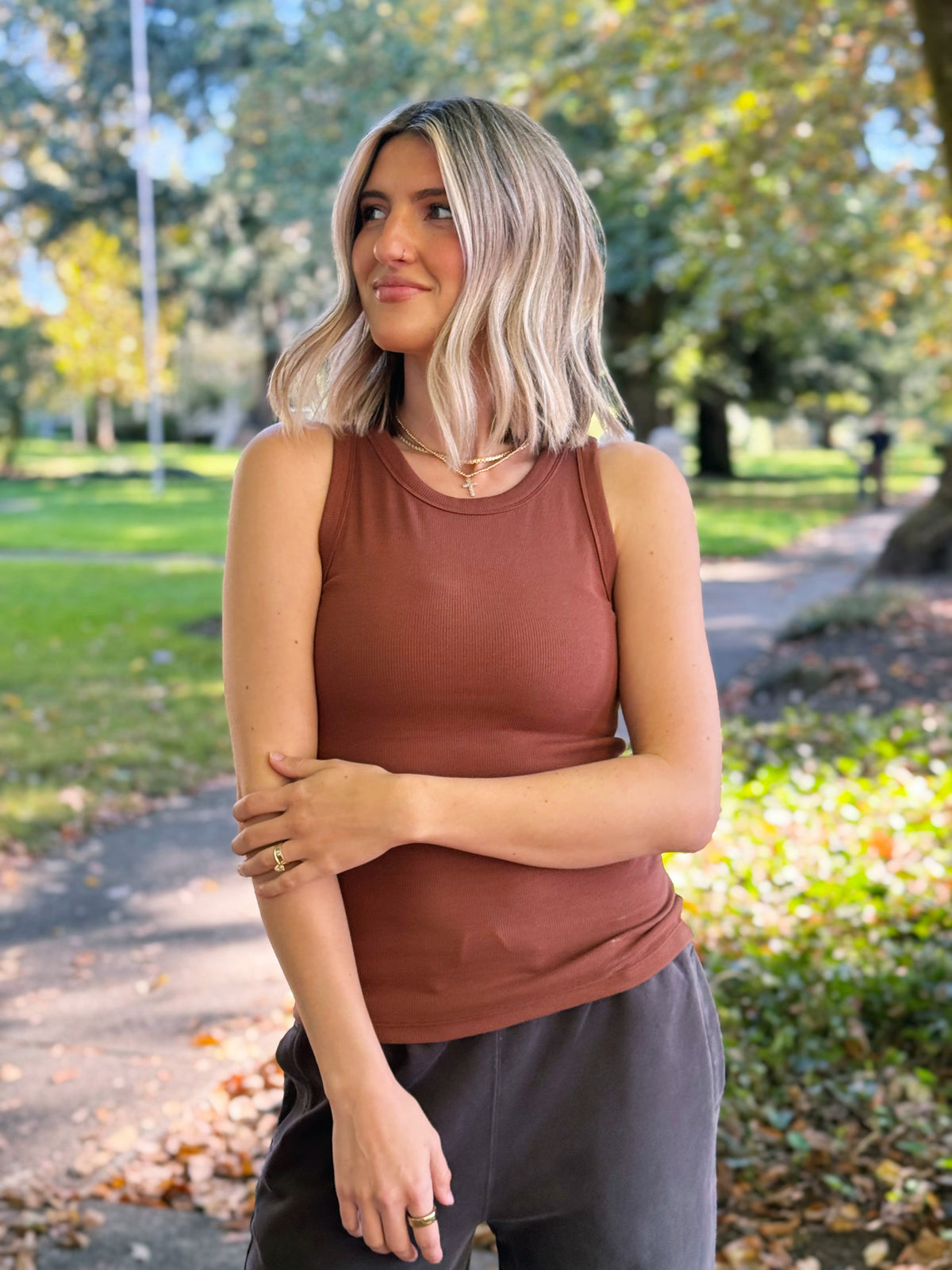 Ethel Tank - FRIAR BROWN - willows clothing TANK
