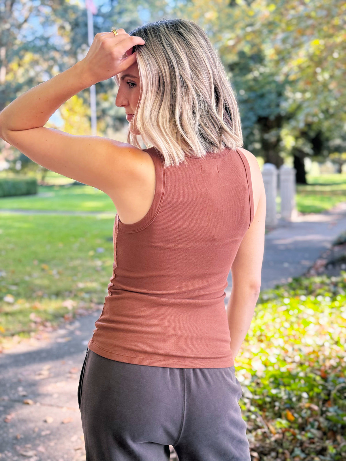 Ethel Tank - FRIAR BROWN - willows clothing TANK