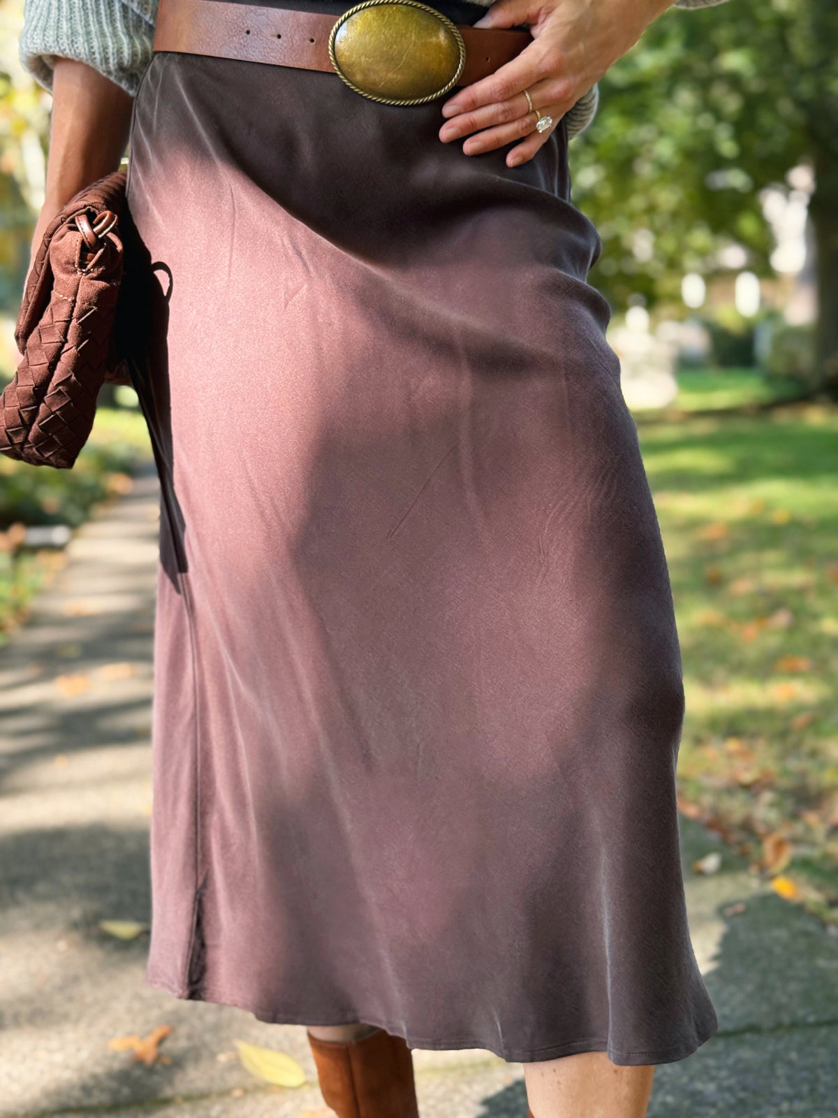 Etta Skirt - DARK CHOCO - willows clothing MIDI SKIRT