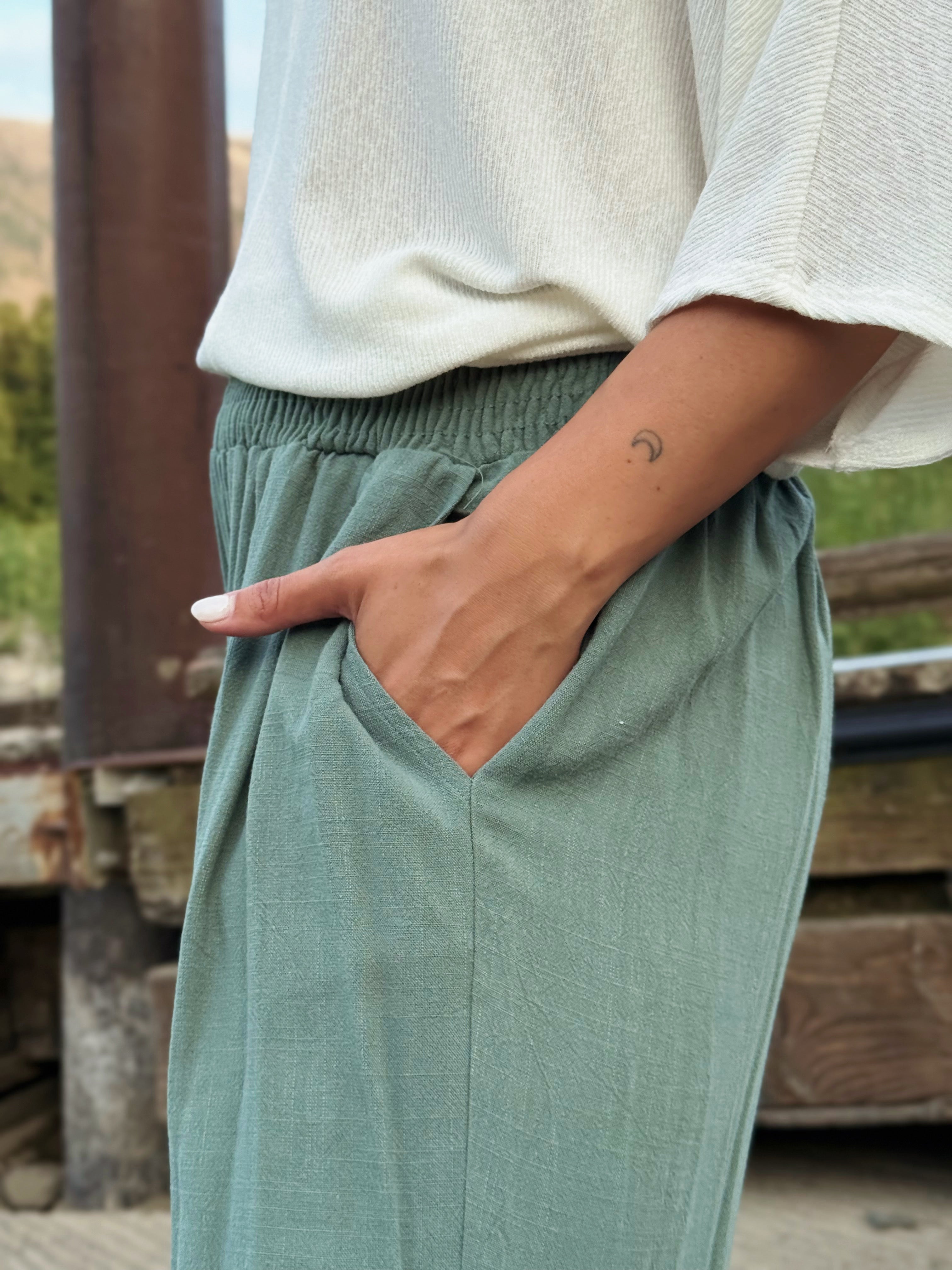 Evergreen Pants - BALSAM GREEN - willows clothing PANTS
