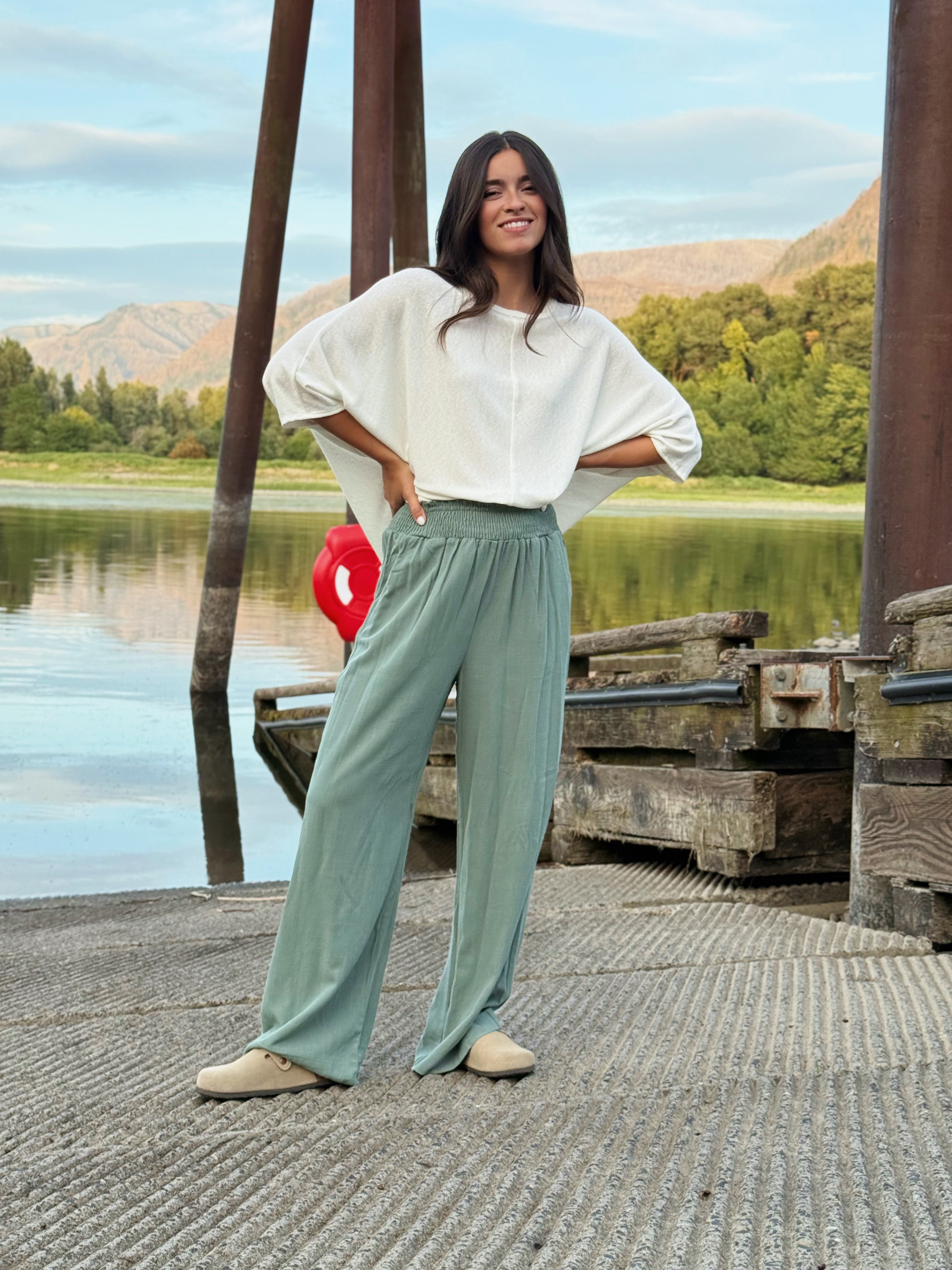 Evergreen Pants - BALSAM GREEN - willows clothing PANTS
