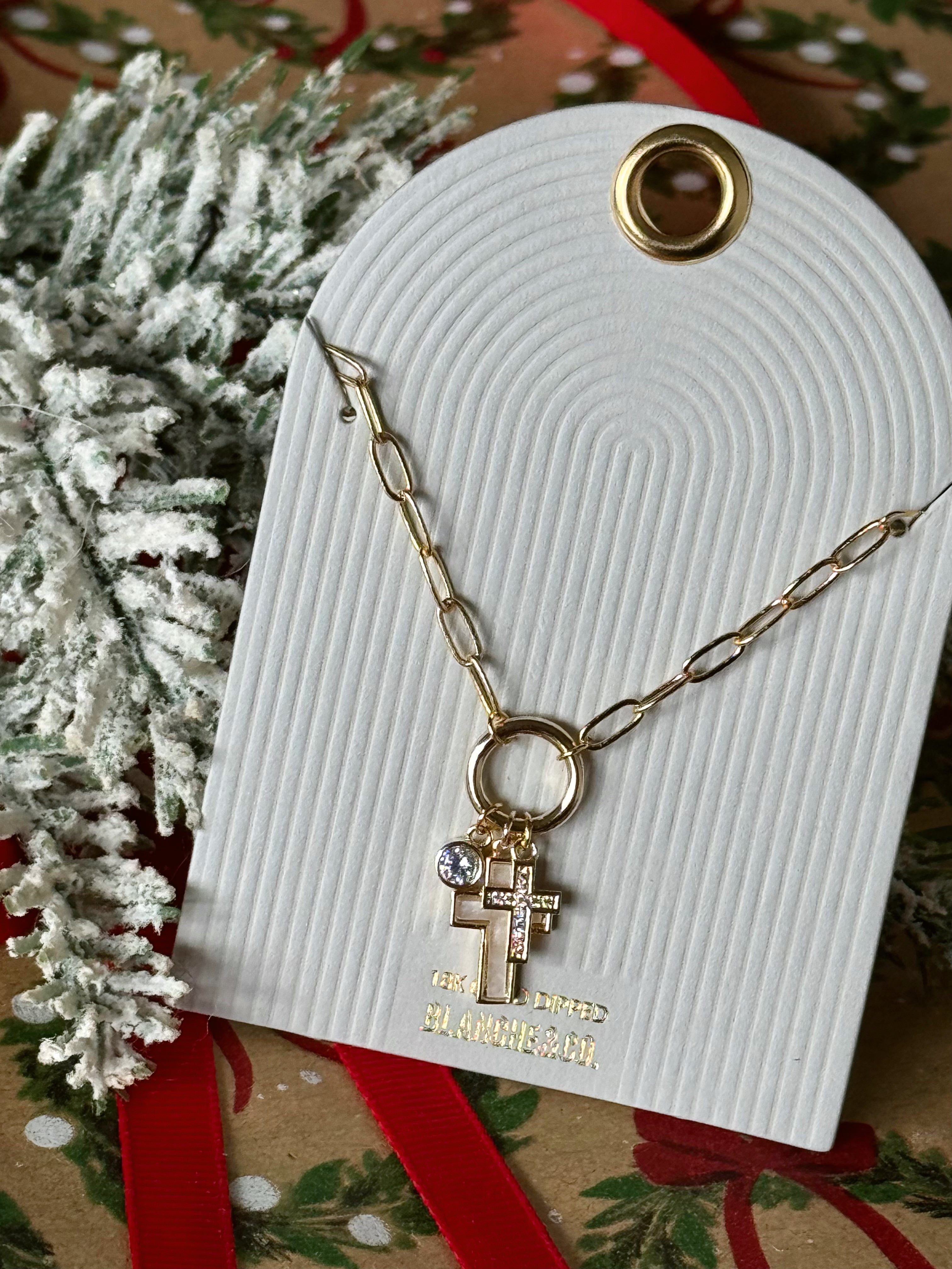 Faith Charm Necklace - GOLD - willows clothing NECKLACE