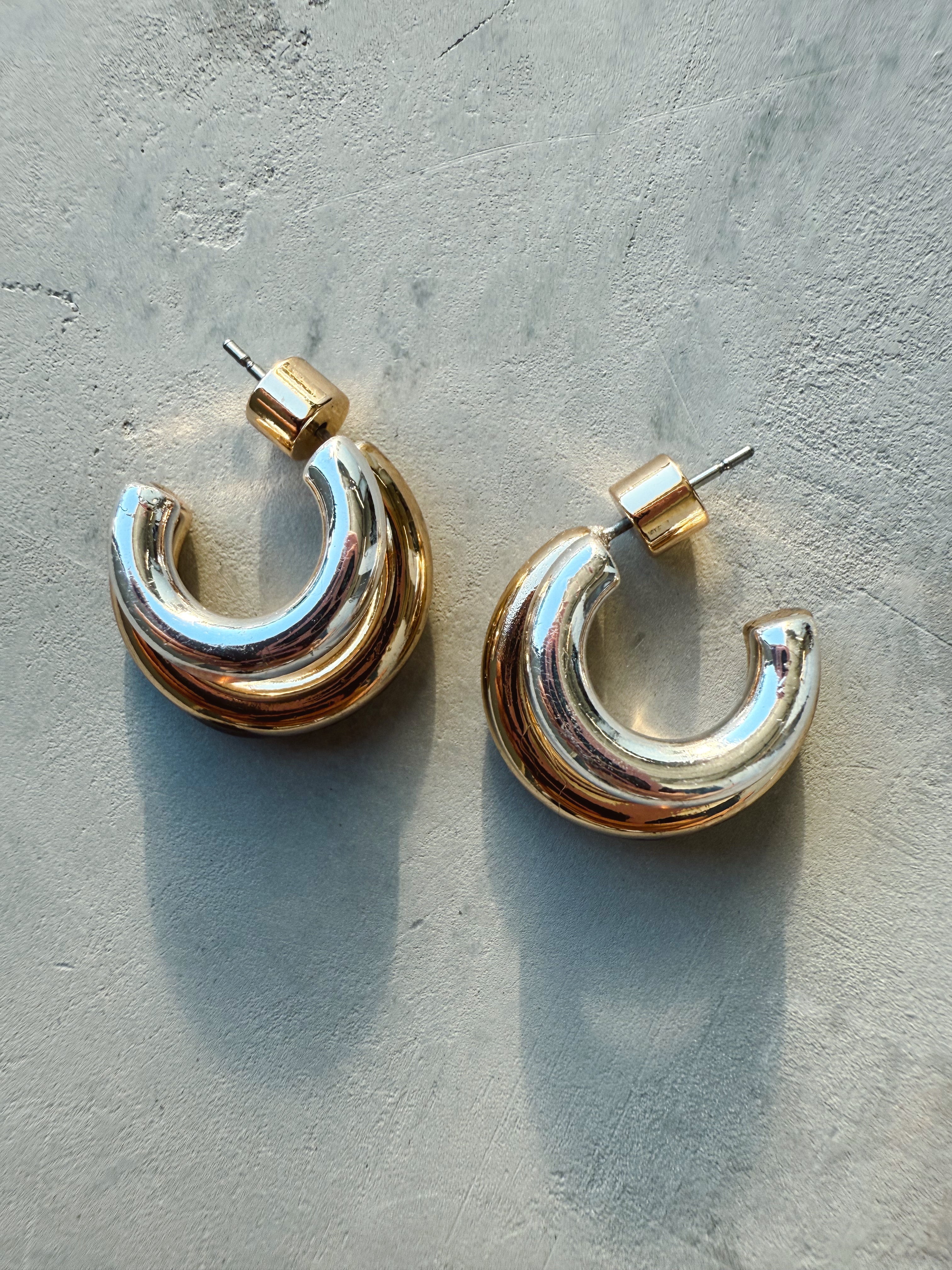 Farrah Earrings - GOLD/SILVER - willows clothing EARRINGS