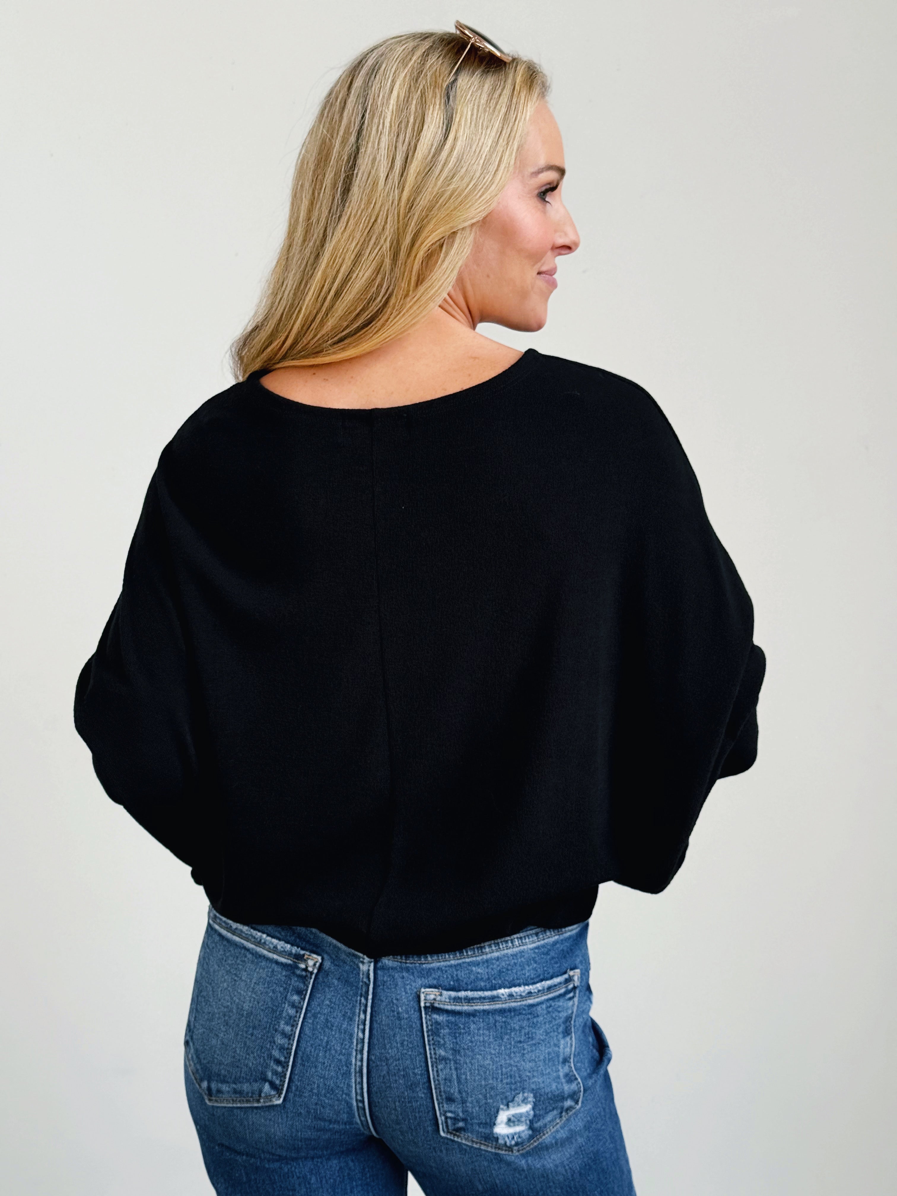 Favorite Comfy Tunic - BLACK - willows clothing L/S Shirt