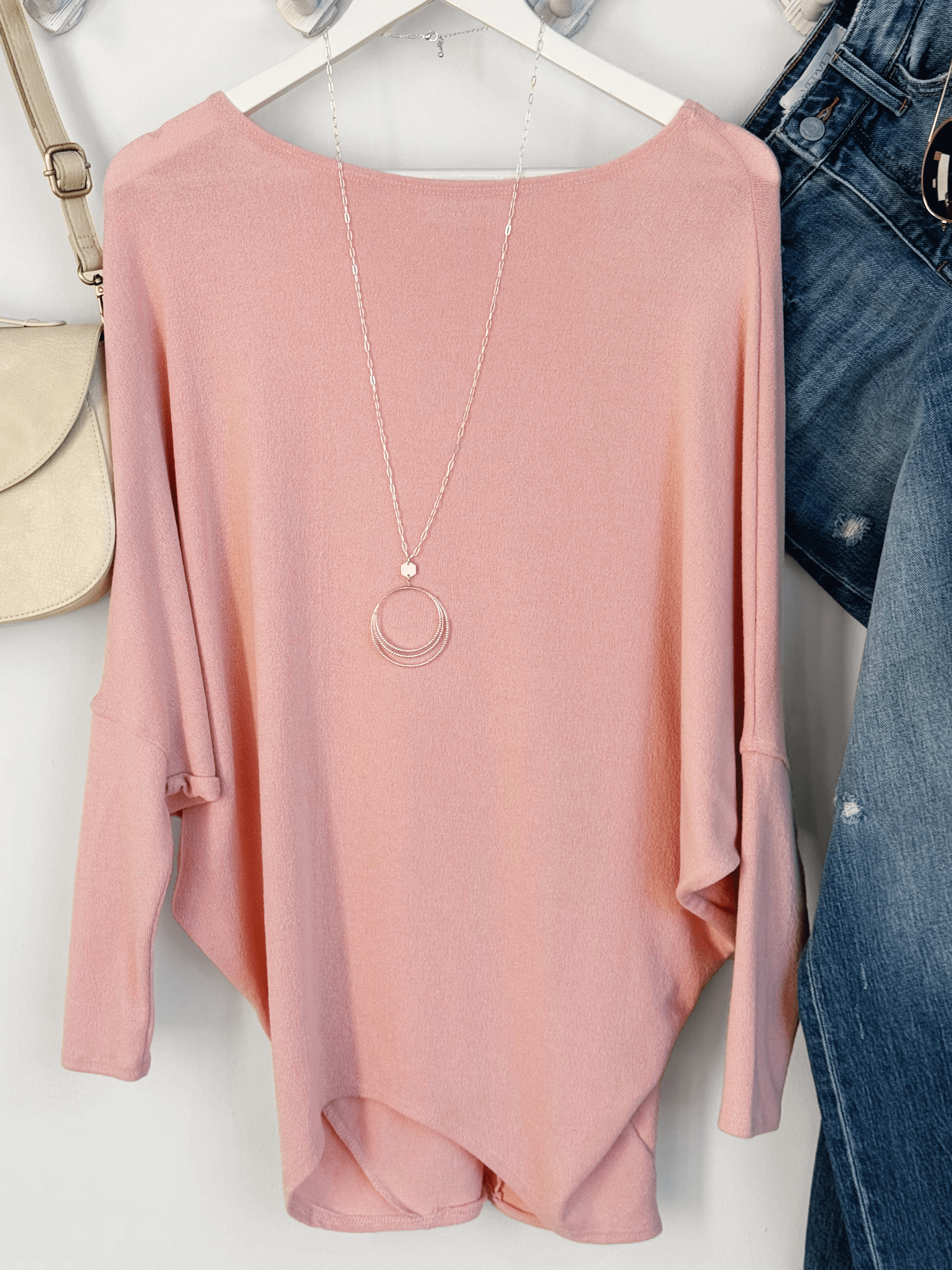 Favorite Comfy Tunic - BLUSH - willows clothing L/S SHIRT