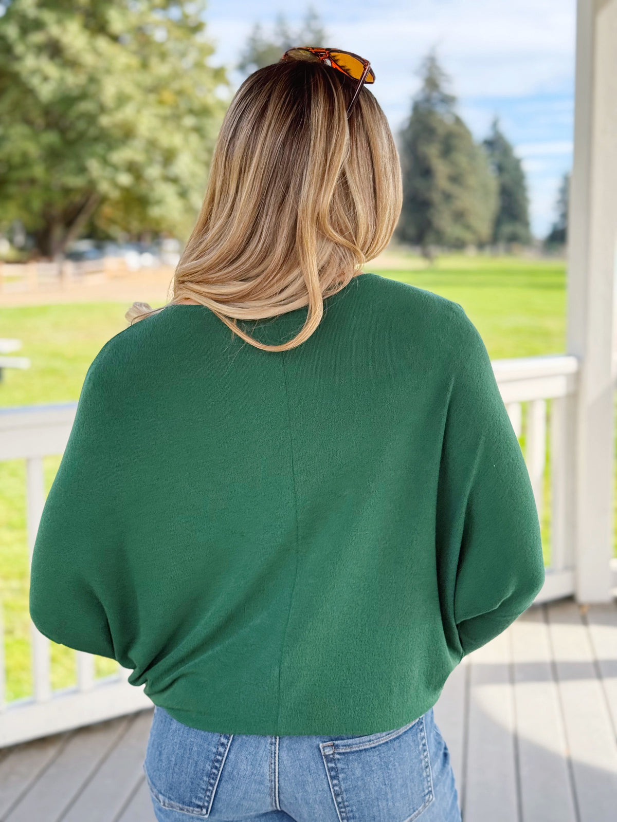 Favorite Comfy Tunic - JAGUAR GREEN - willows clothing L/S SHIRT