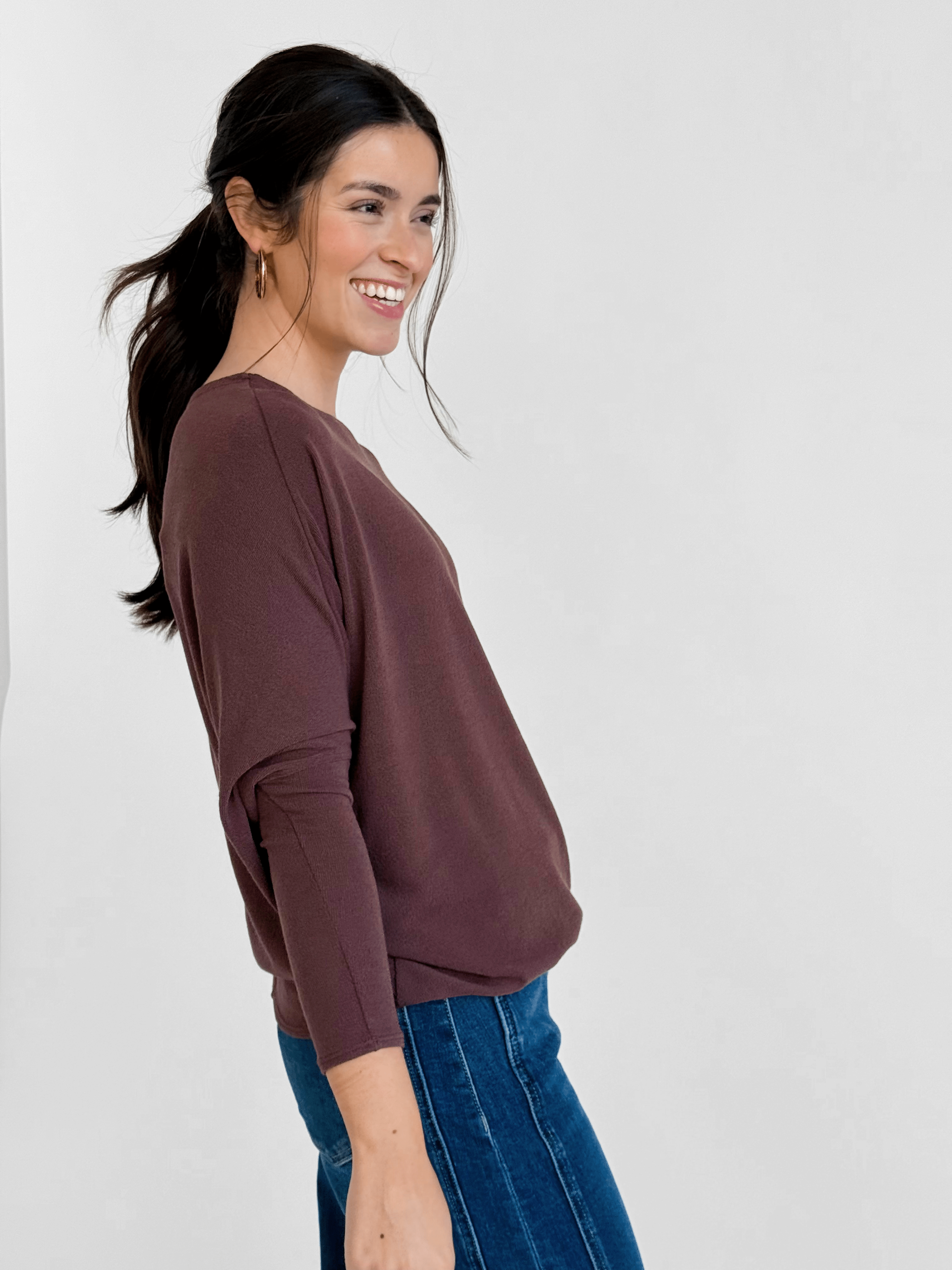 Favorite Comfy Tunic - RAISIN - willows clothing L/S Shirt