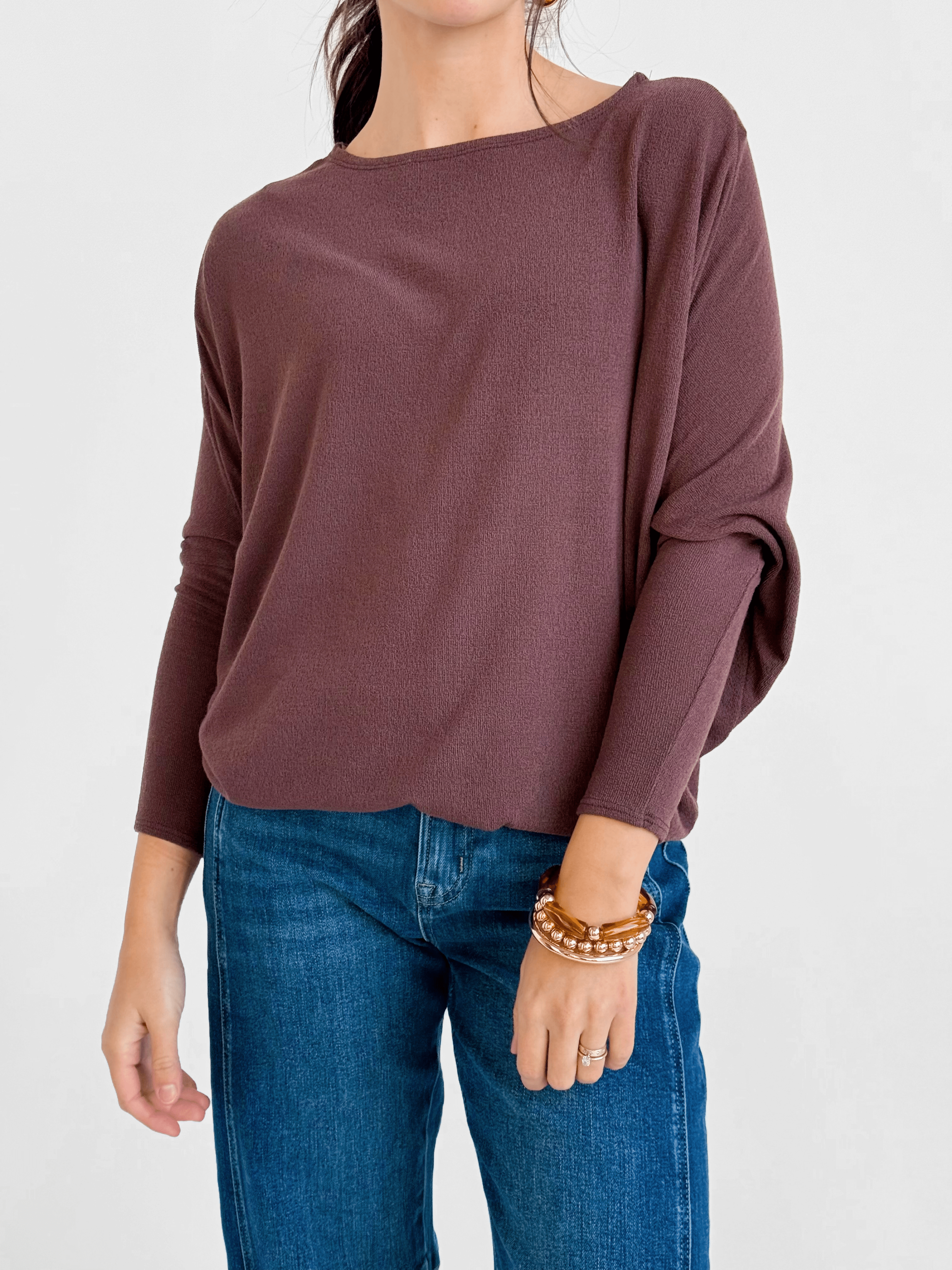 Favorite Comfy Tunic - RAISIN - willows clothing L/S Shirt