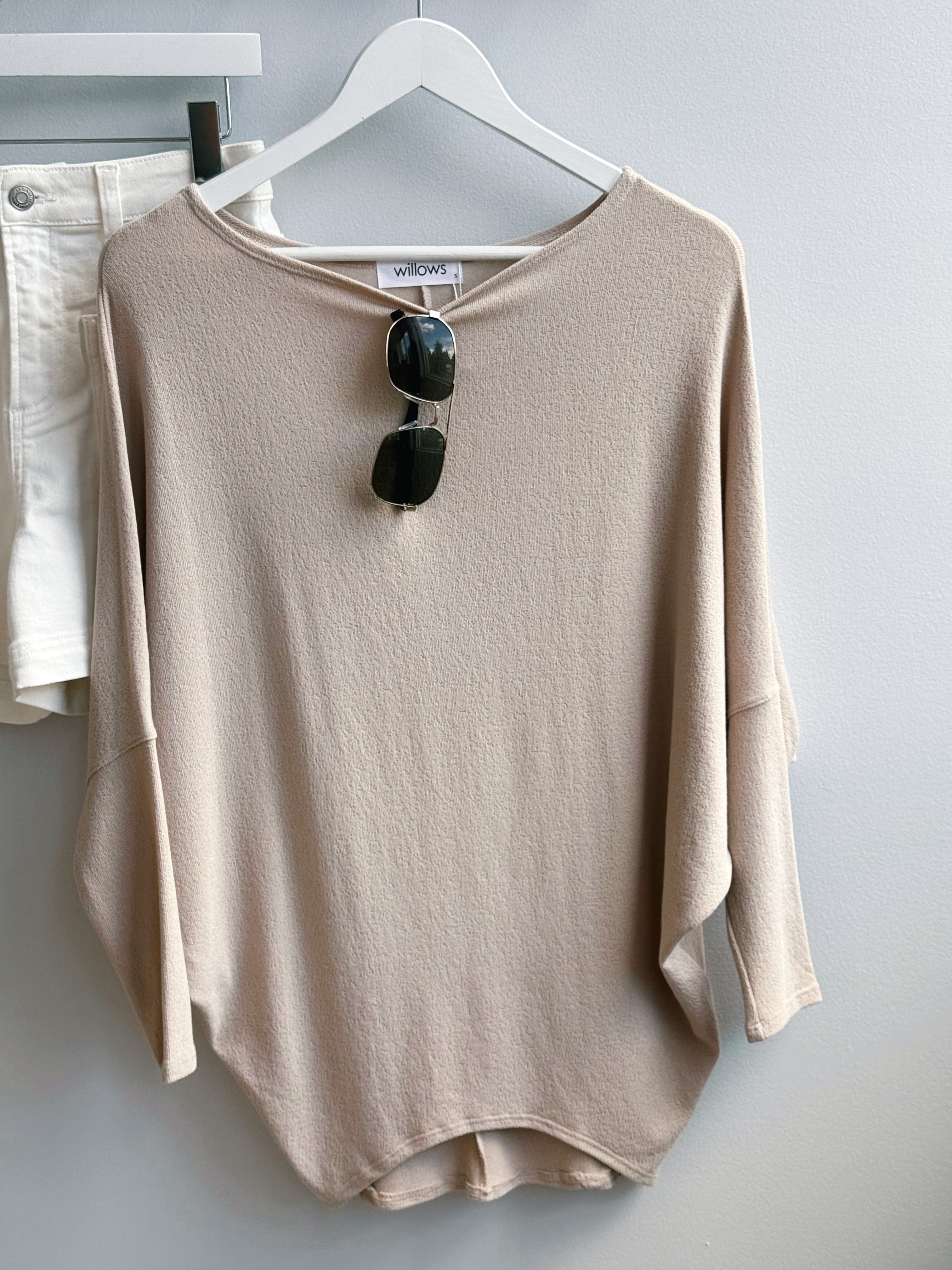 Favorite Comfy Tunic - TAUPE - willows clothing L/S Shirt