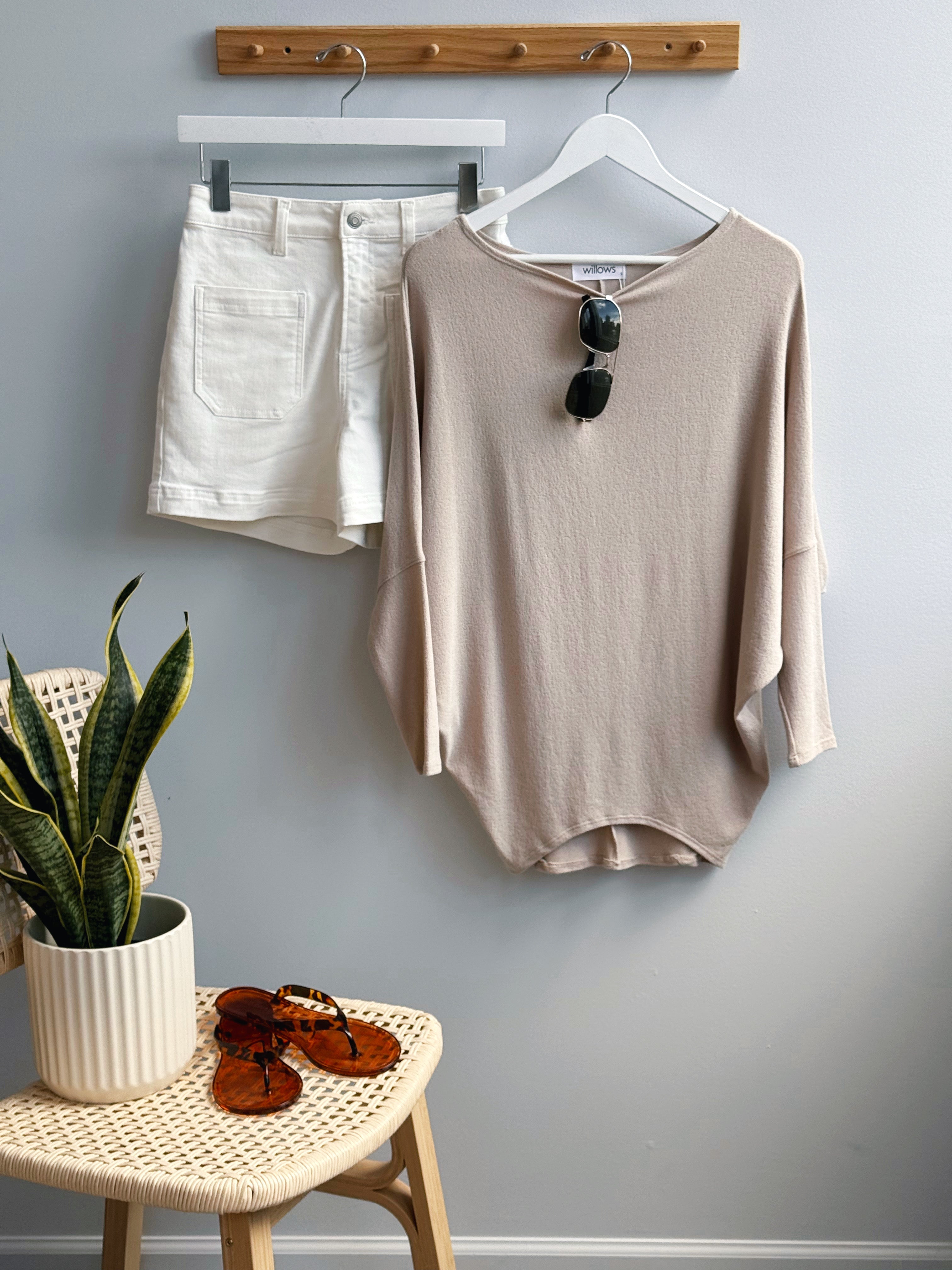 Favorite Comfy Tunic - TAUPE - willows clothing L/S Shirt