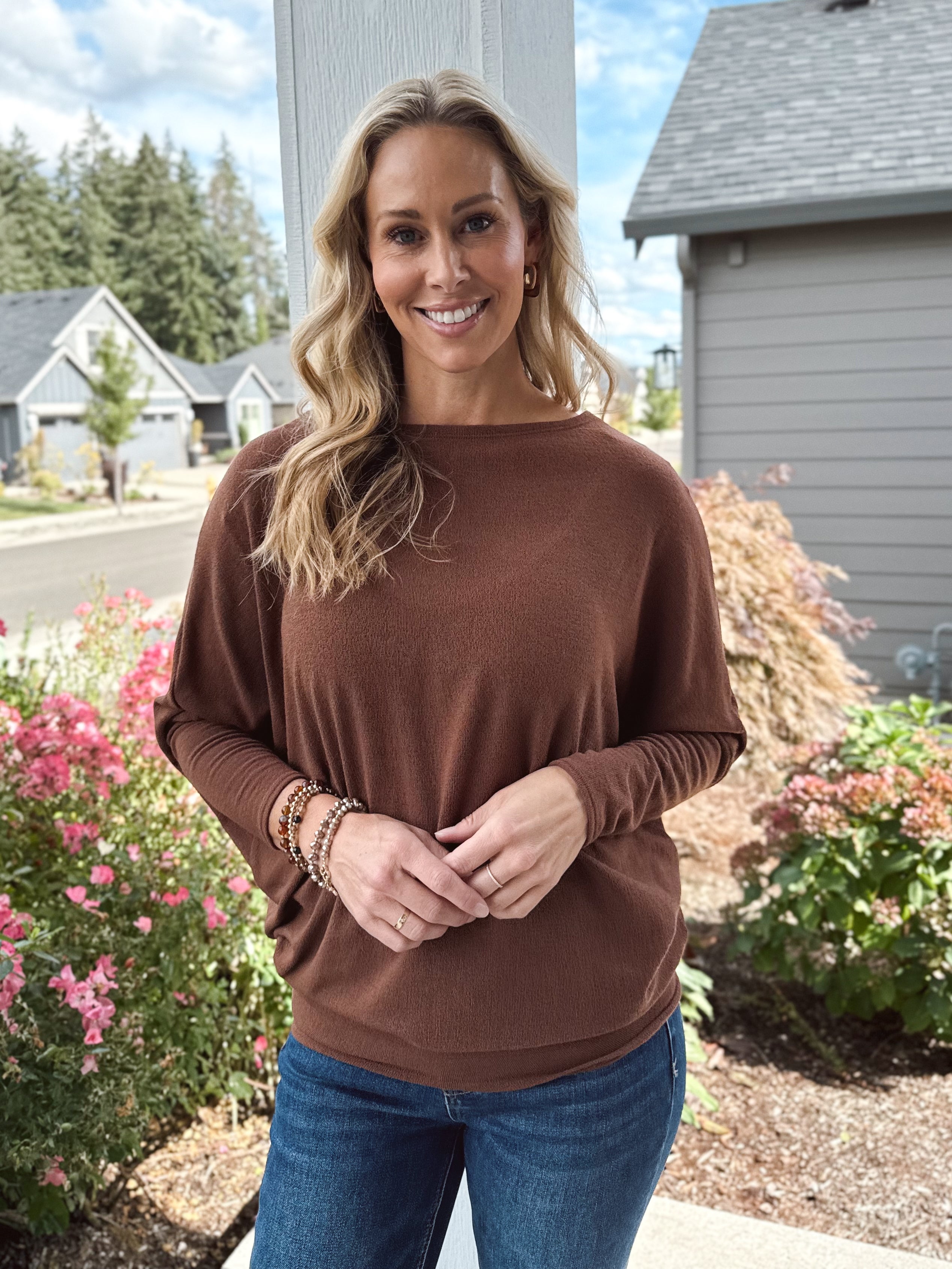 Favorite Comfy Tunic - TIRAMISU - willows clothing L/S Shirt