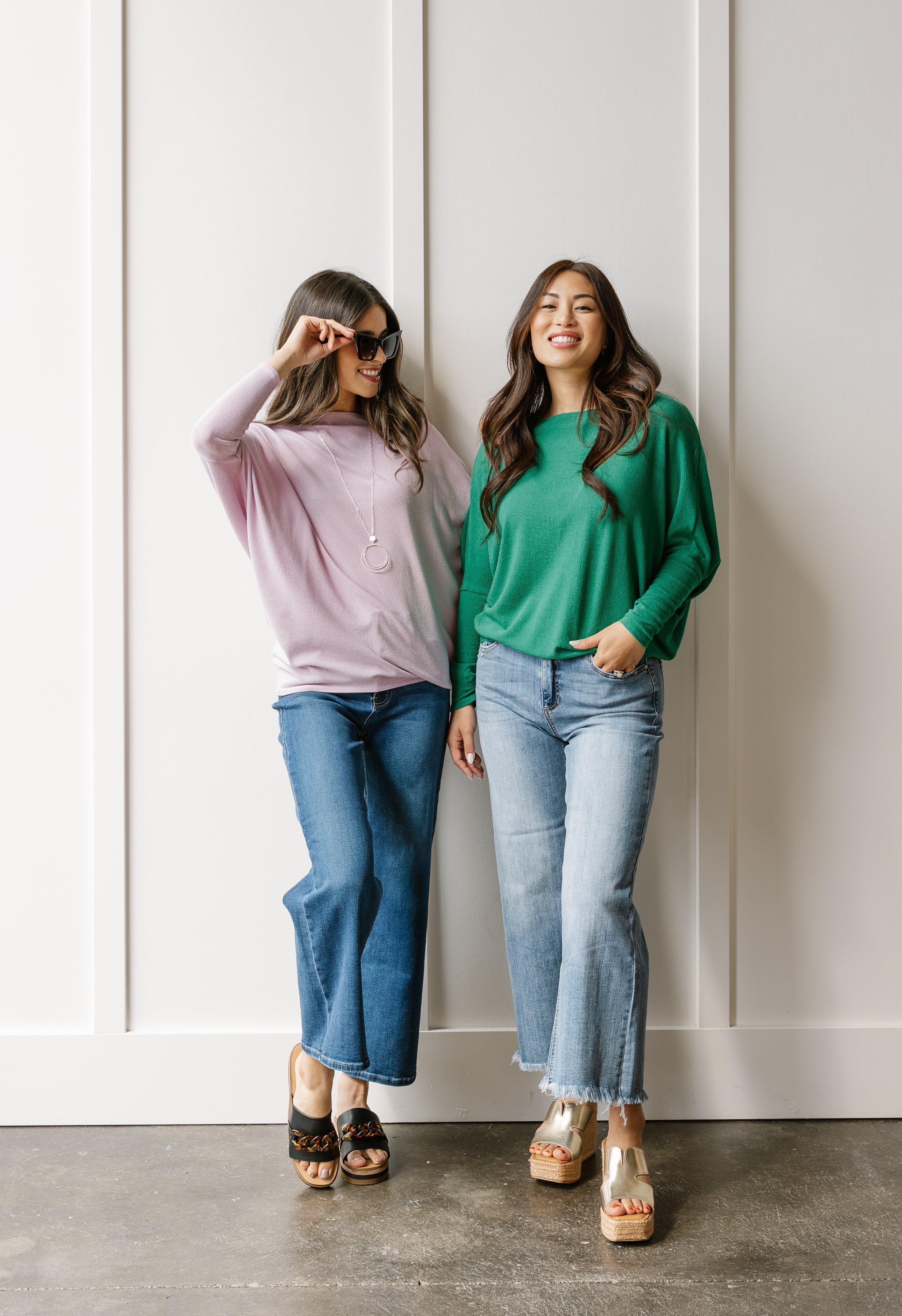 Favorite Comfy Tunic - TRUE GREEN - willows clothing L/S Shirt