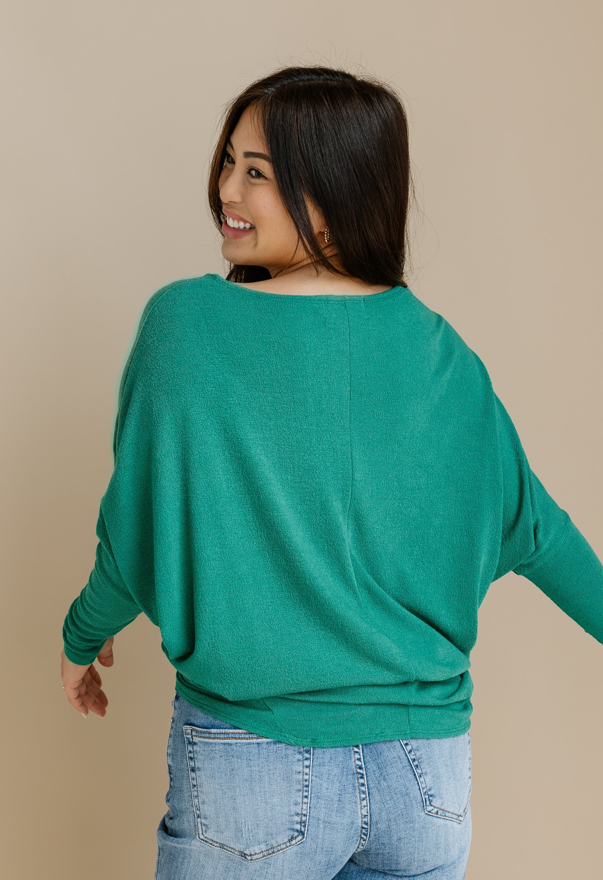 Favorite Comfy Tunic - TRUE GREEN - willows clothing L/S Shirt