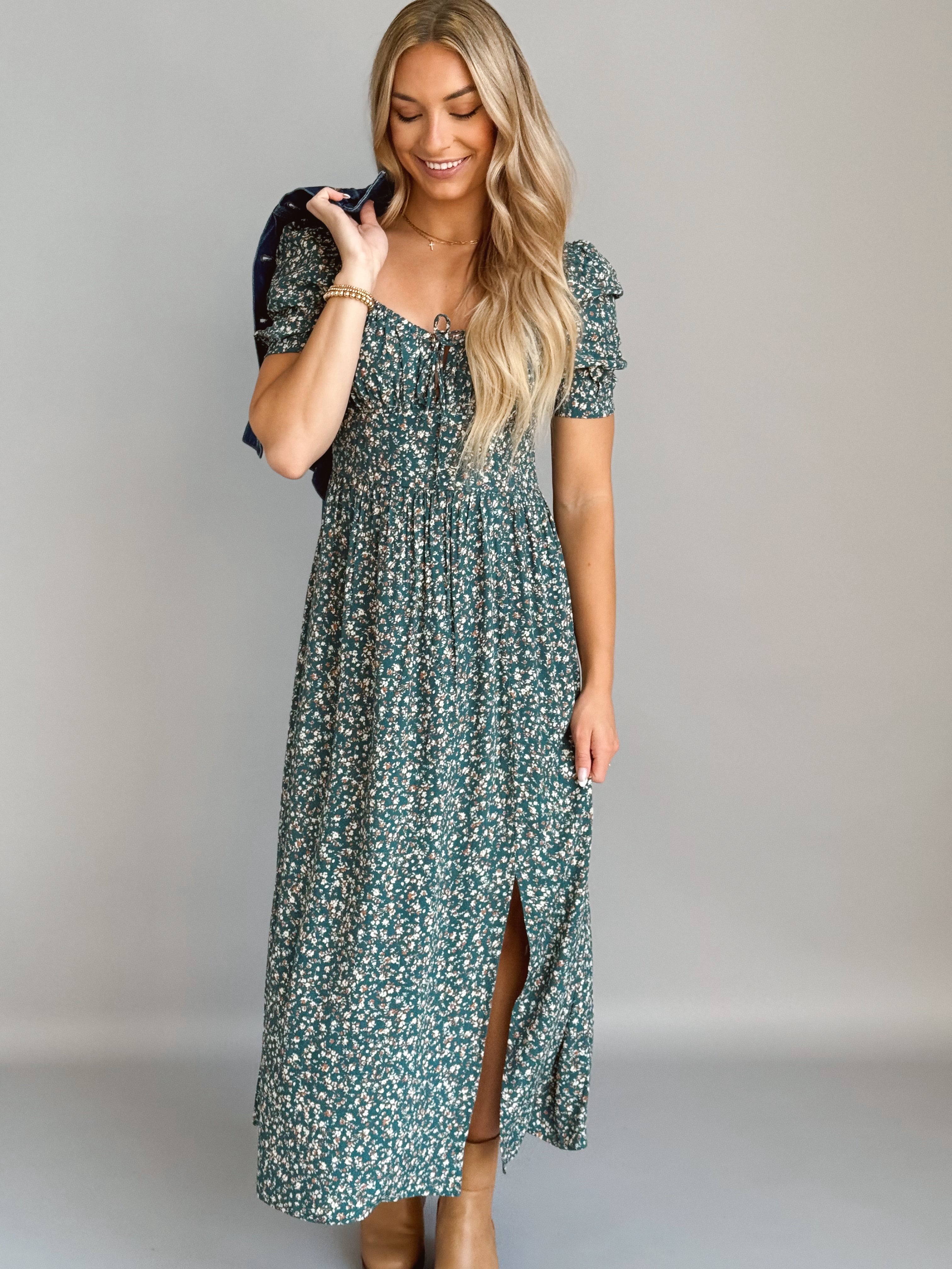 Felicity Dress - TEAL - willows clothing MIDI DRESS
