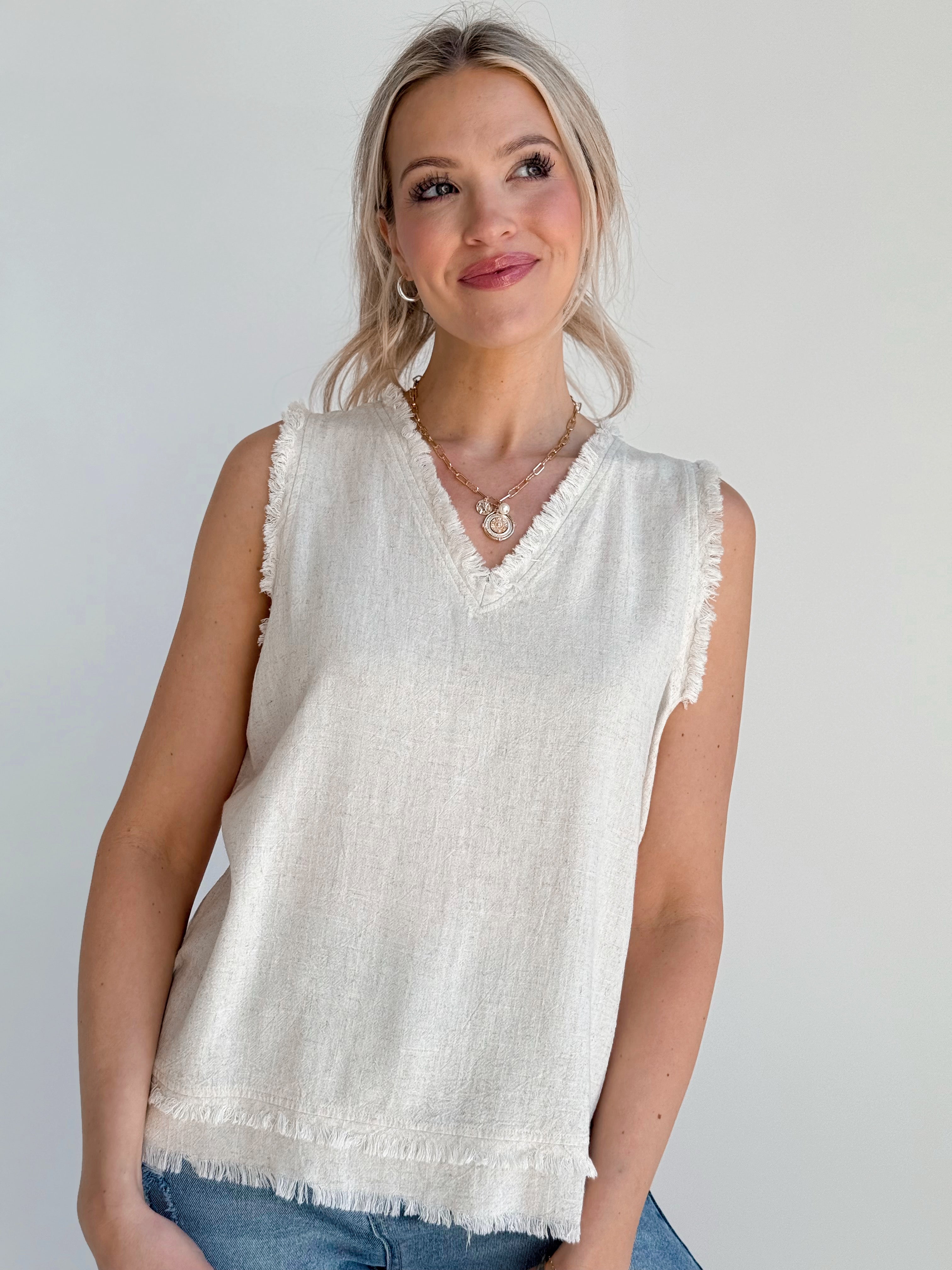 Field Of Days Tank - NATURAL - willows clothing TANK