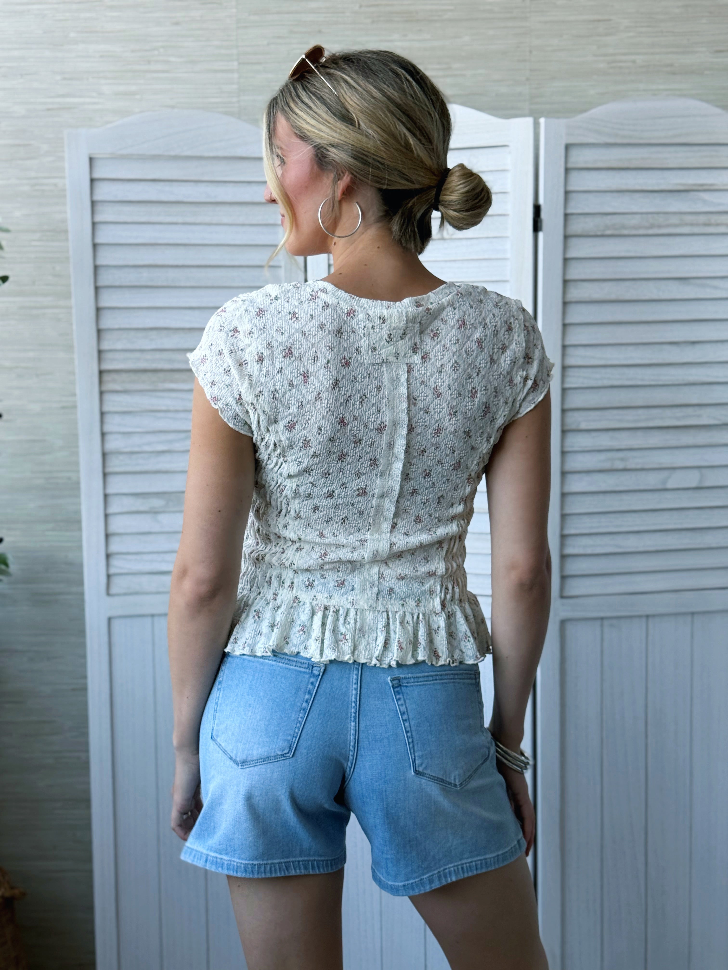 Florrie Tee - ECRU - willows clothing BLOUSE